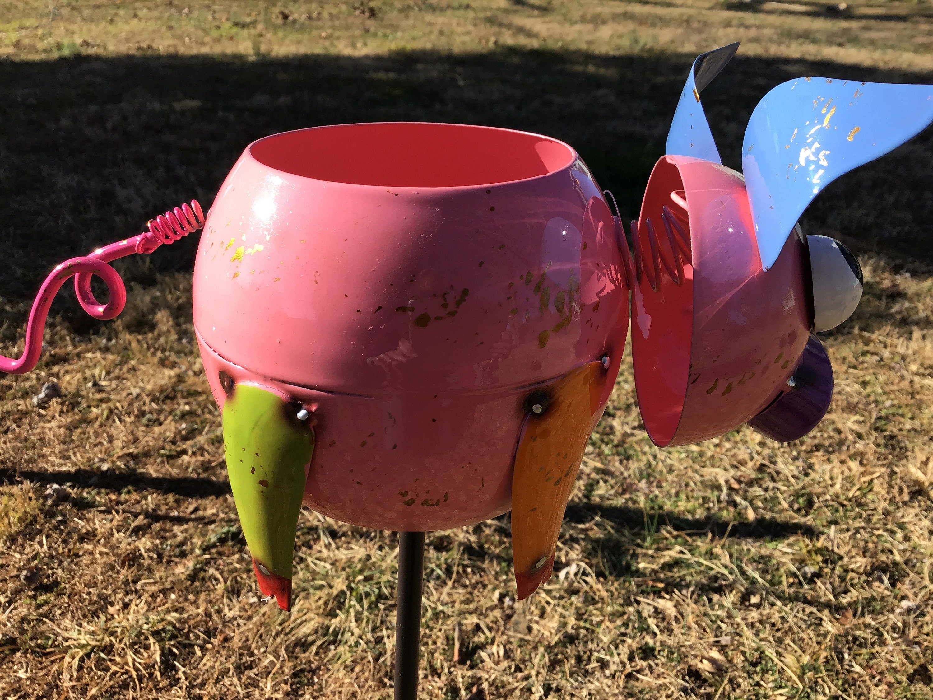 Pig Planter Garden Stake Pig Garden Decor Yard Art Small Planter Lawn Ornament Drink Holder