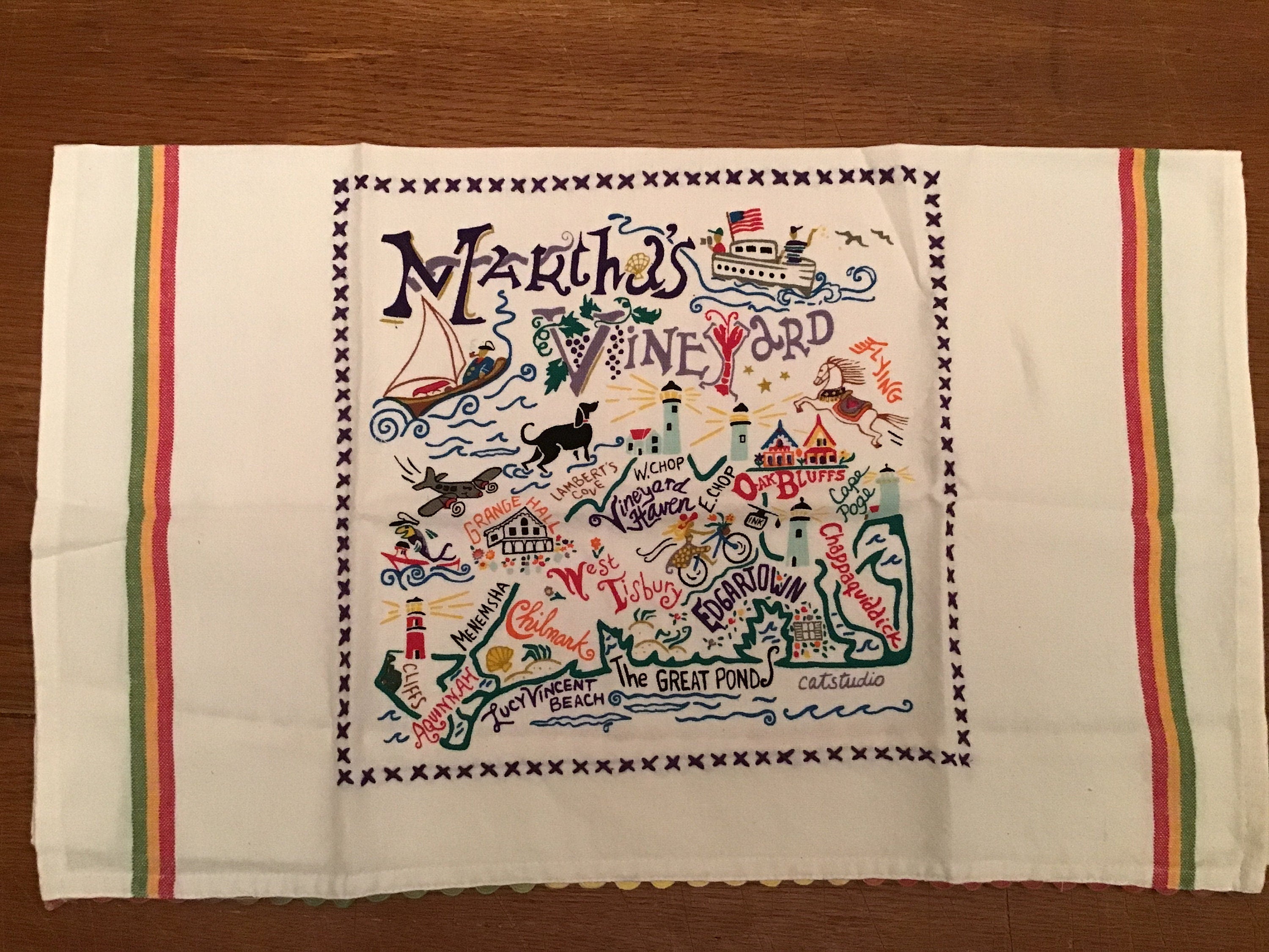 Martha’s Vineyard Catstudio Towel Hand Towel Bar Towel Kitchen Towel Catstudio Design