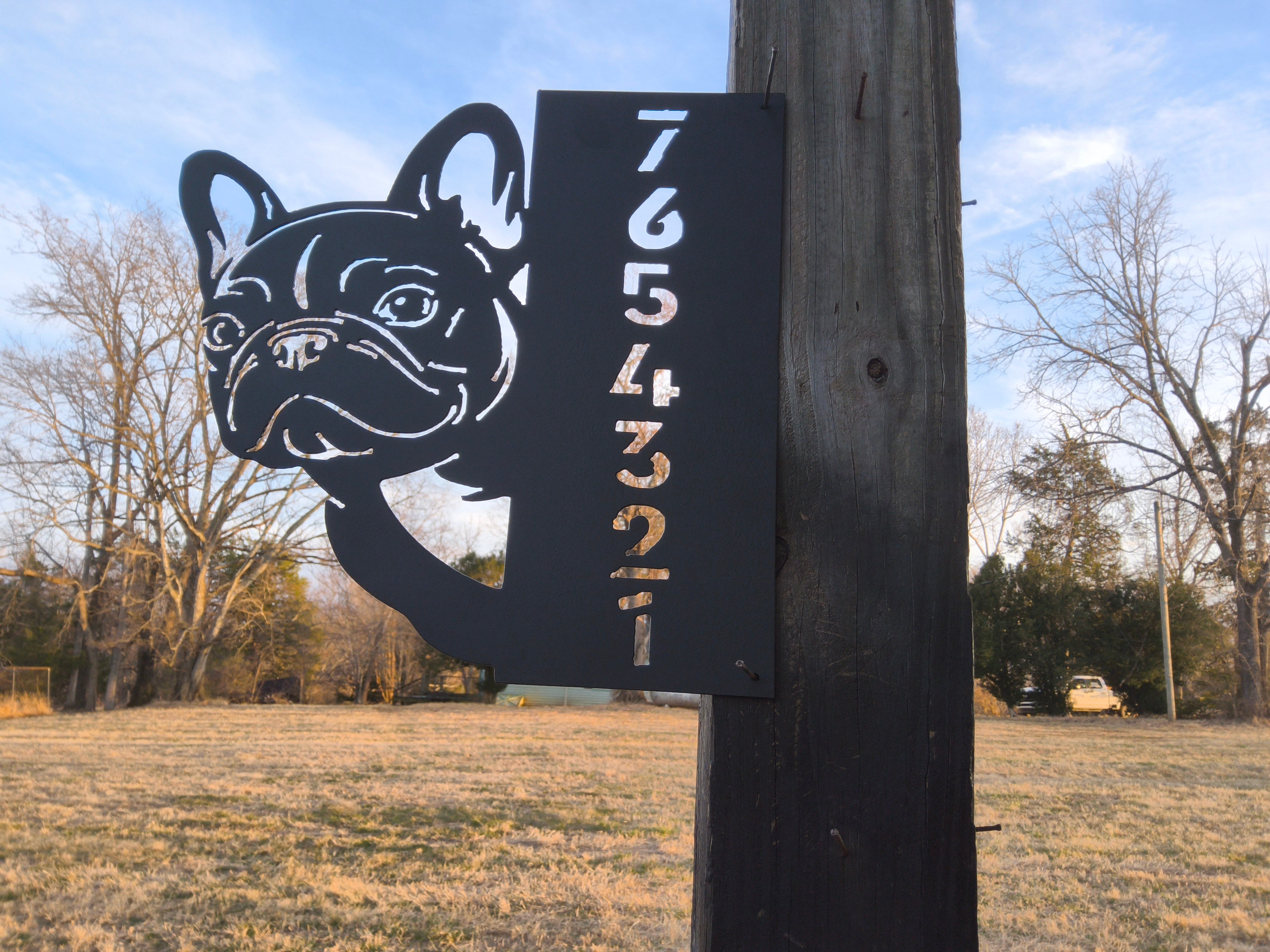 French Bulldog Personalized Metal Address Sign