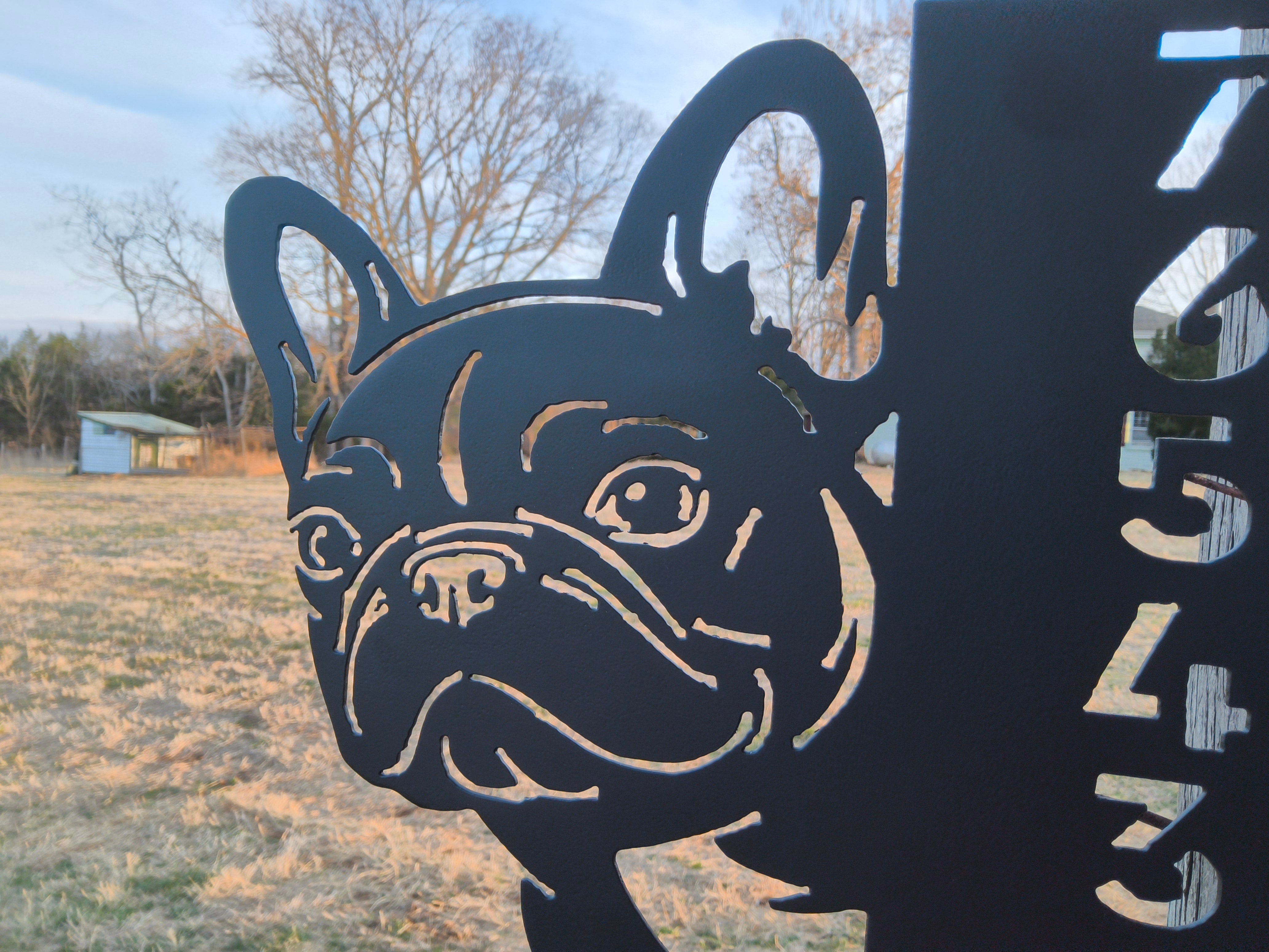 French Bulldog Personalized Metal Address Sign