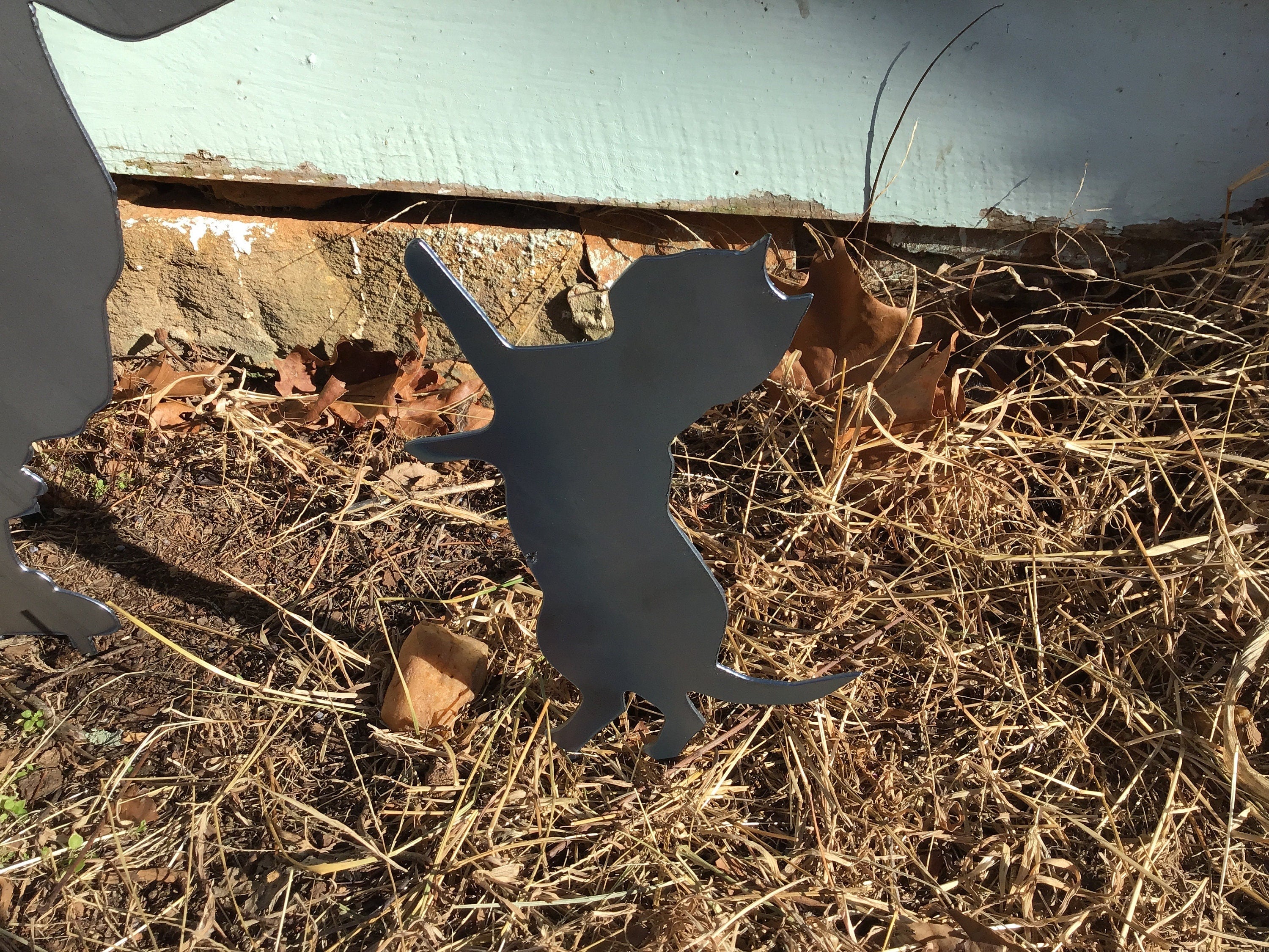 Girl & Kitten Garden Stakes Yard Art Garden Decor Children’s Garden