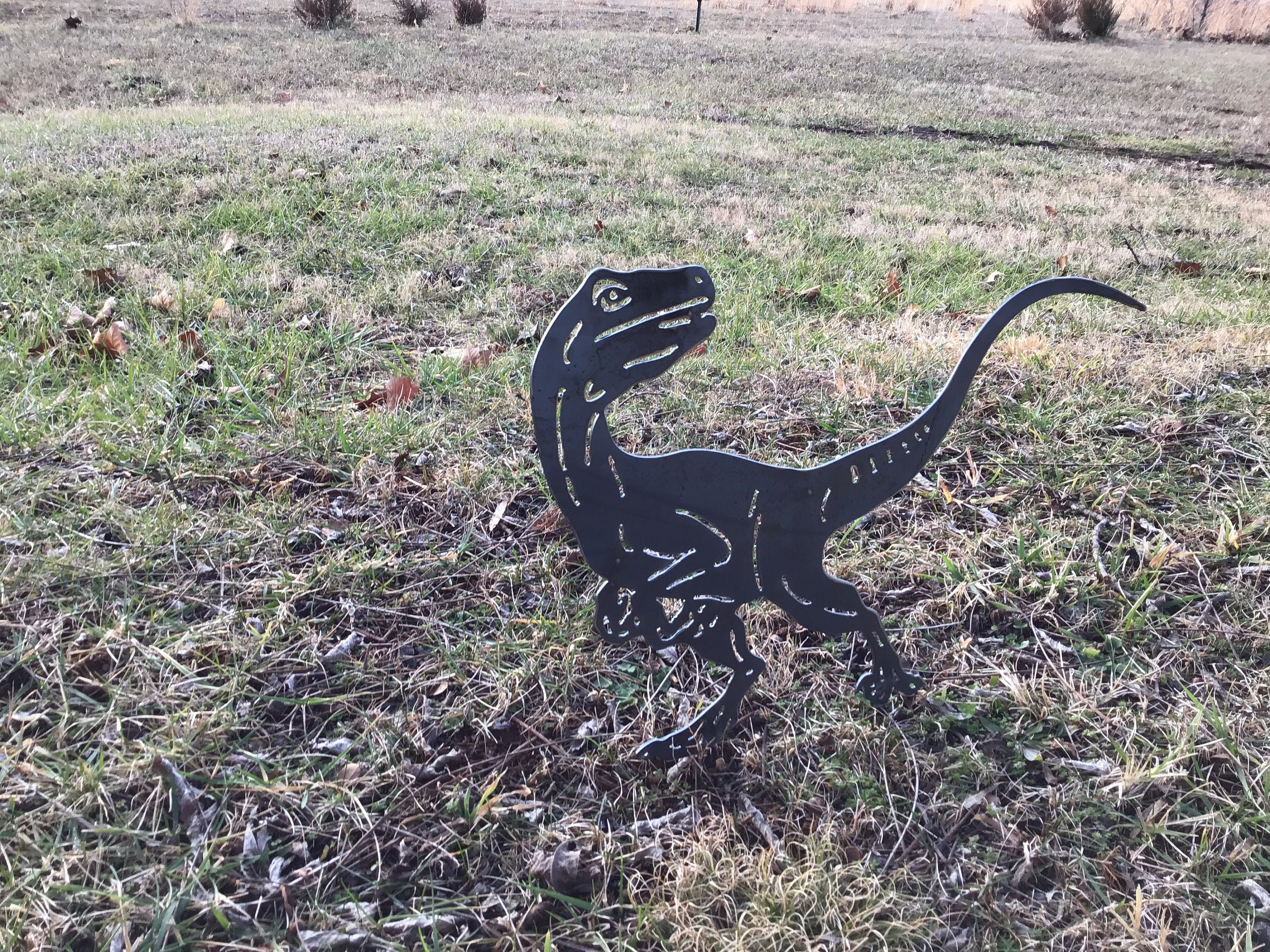 Jurassic Park Velociraptor Raptor Garden Stake Garden Accessory Dinosaurs Dinosaur Yard Art