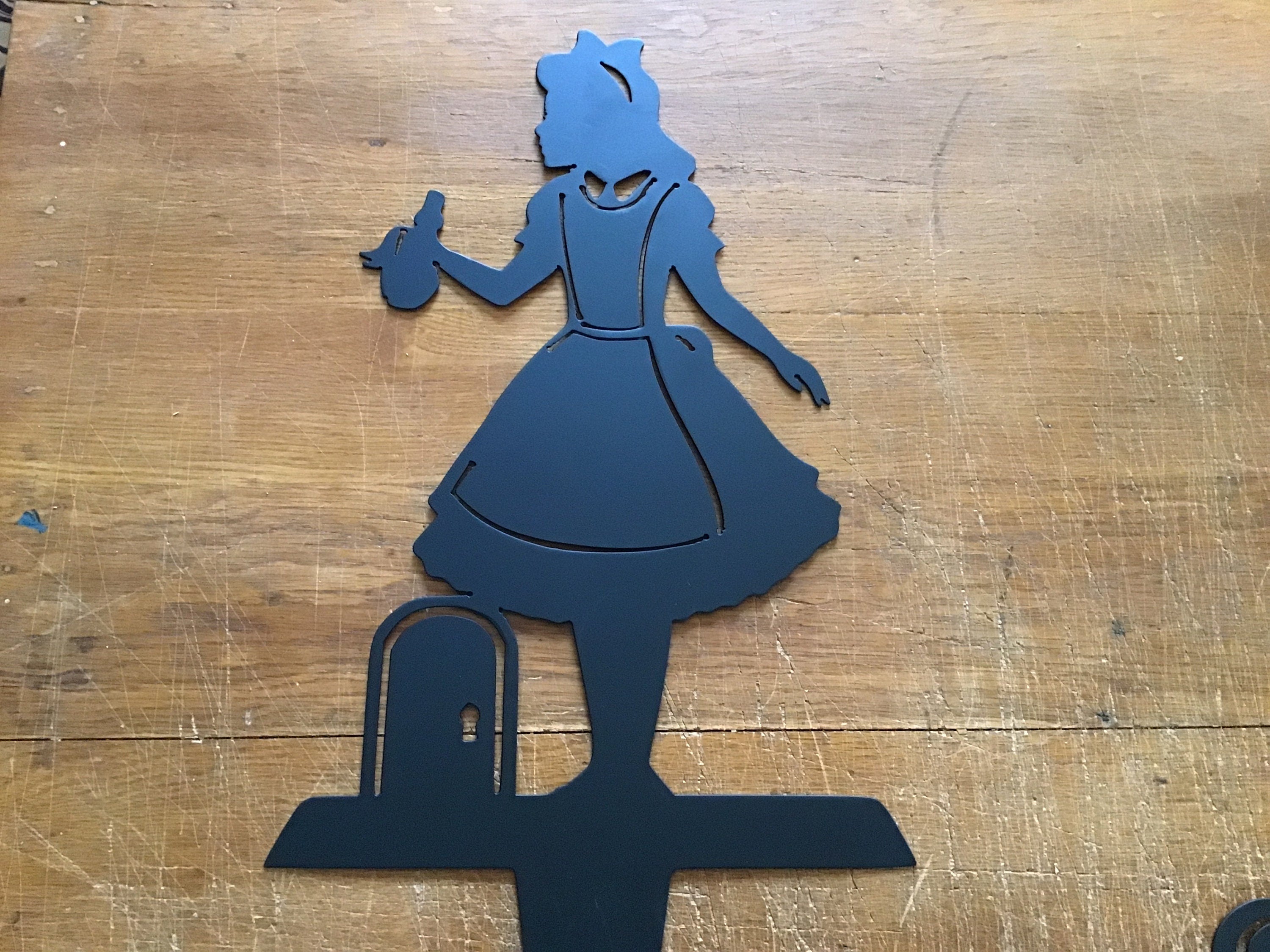 Alice in Wonderland Garden Stake Yard Stakes Garden Accents Alice Metal Art