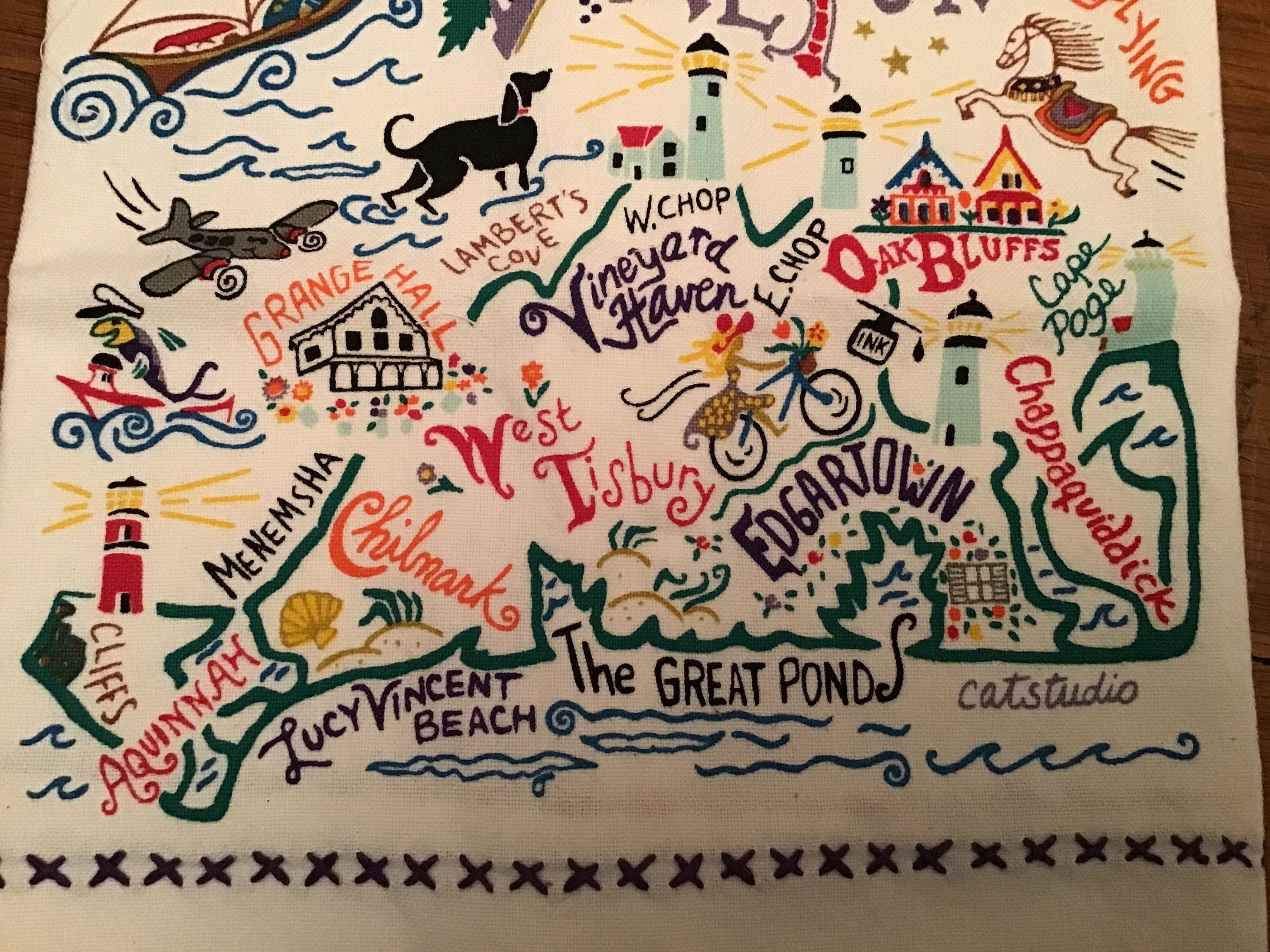 Martha’s Vineyard Catstudio Towel Hand Towel Bar Towel Kitchen Towel Catstudio Design