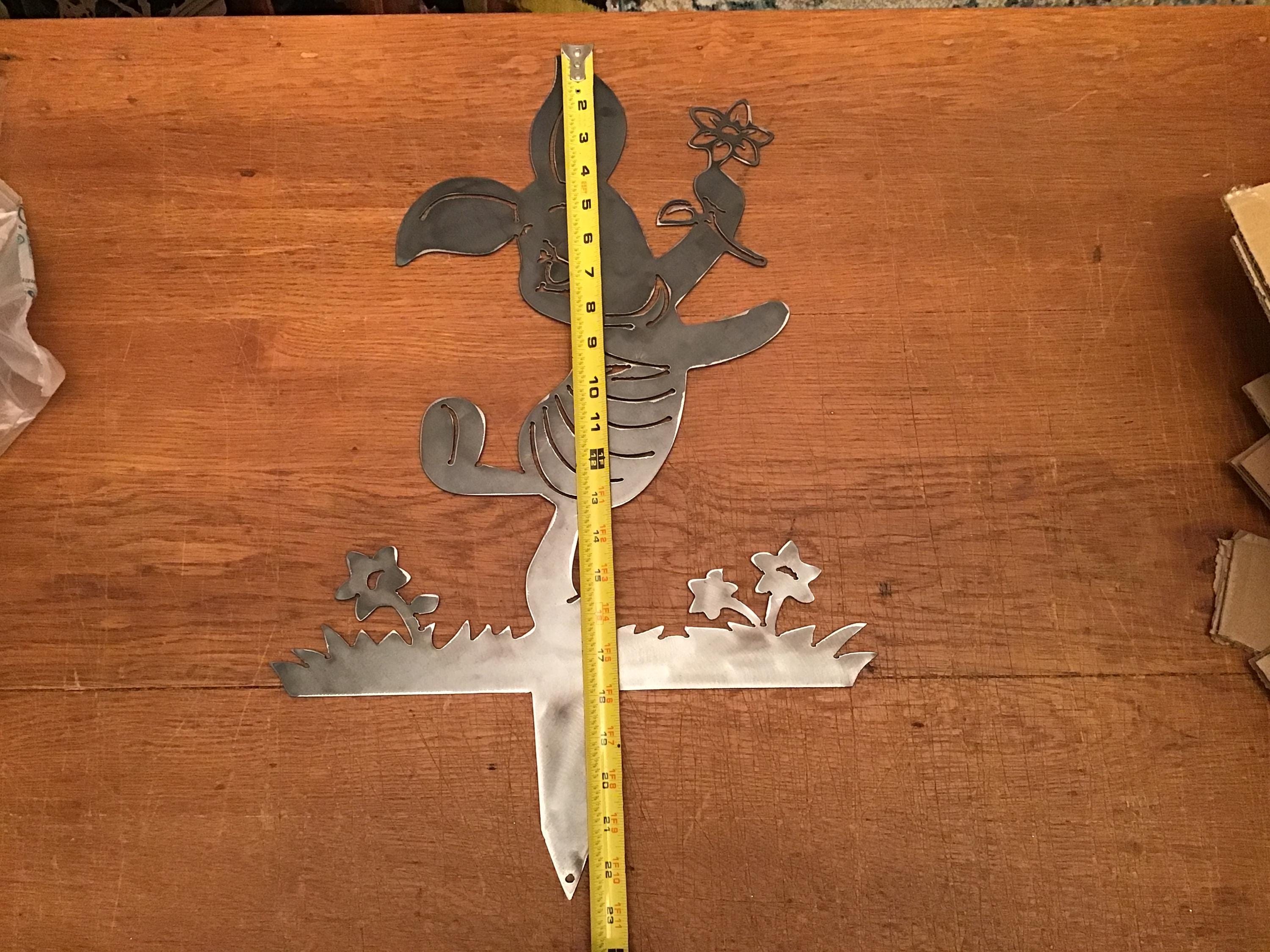 Piglet Garden Stake Winnie the Pooh Yard Art Pig Garden Accents Home Decor Garden Tools Housewarming Gift Piglet Metal Art