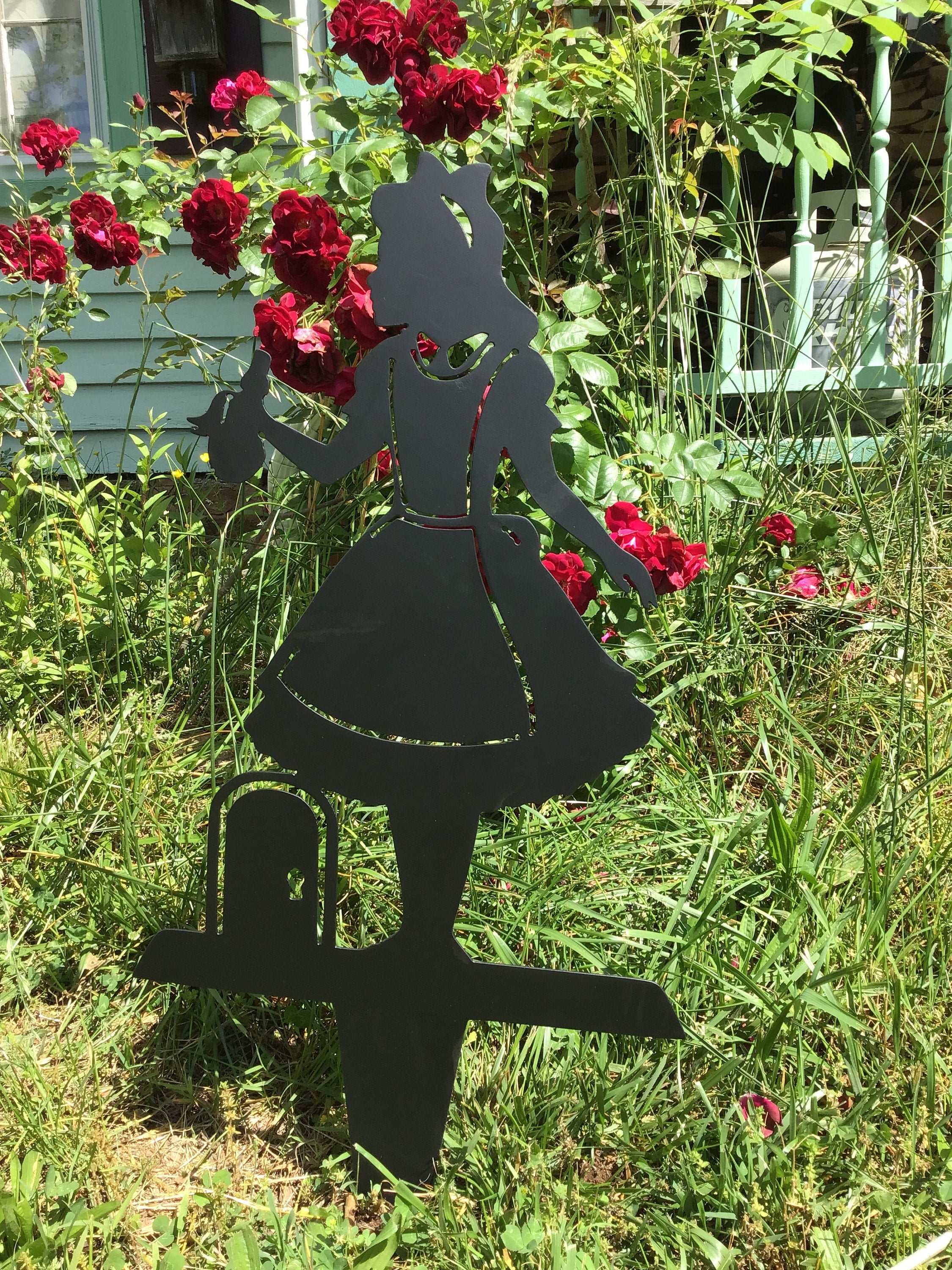 Alice in Wonderland Garden Stake Yard Stakes Garden Accents Alice Metal Art