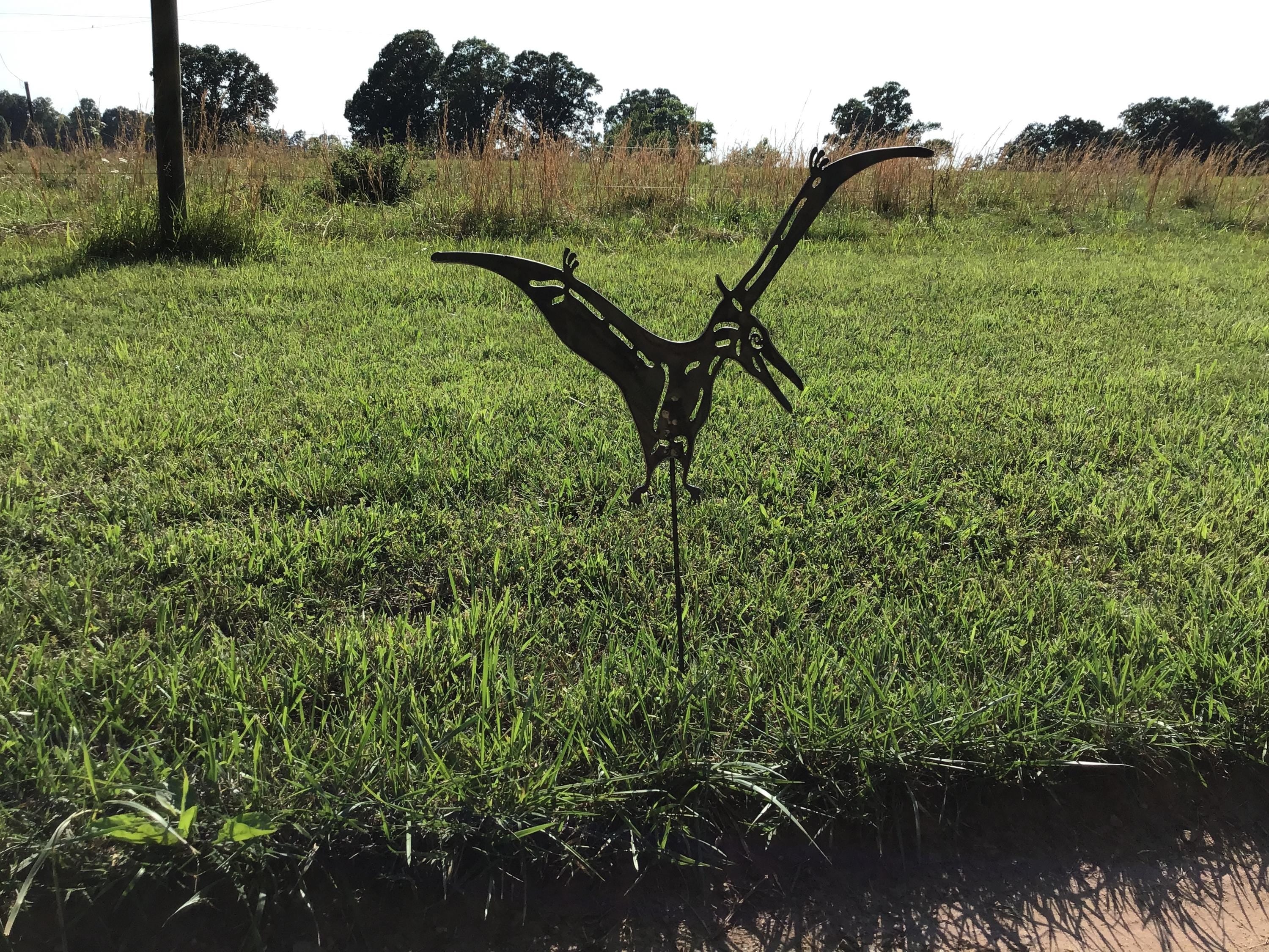Pterodactyl Garden Stake Dinosaur Metal Art Dinosaur Yard Art Pterodactyl Garden Accents Jurassic Park