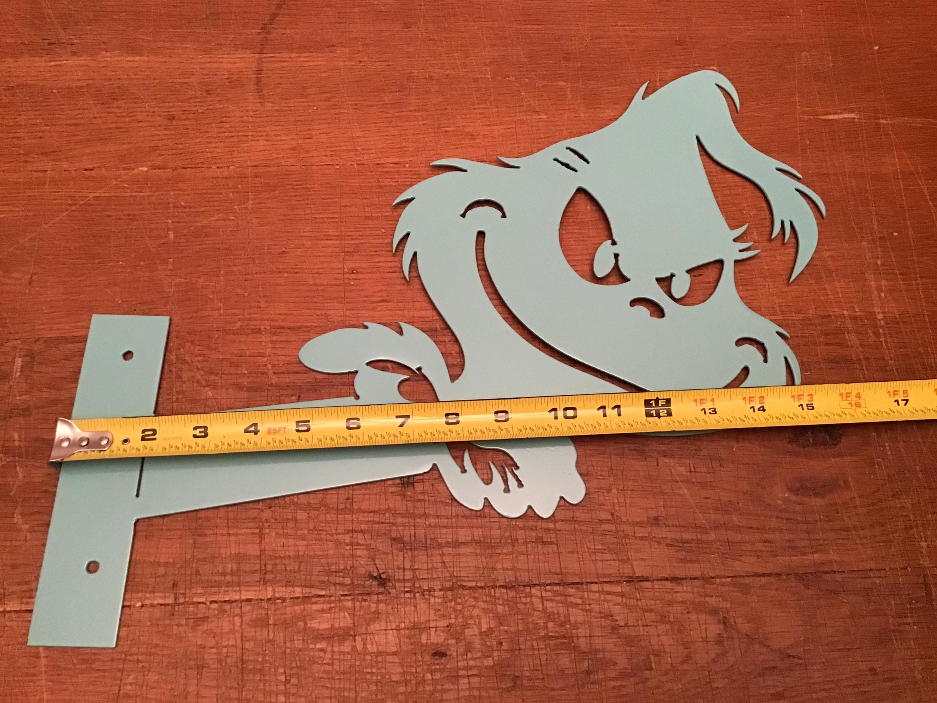 Grinch Metal Art Tropical Grinch 2 Piece Peek a Boo Grinch Outdoor Metal Art Coastal Christmas Grinch Indoor/Outdoor Christmas Metal Art