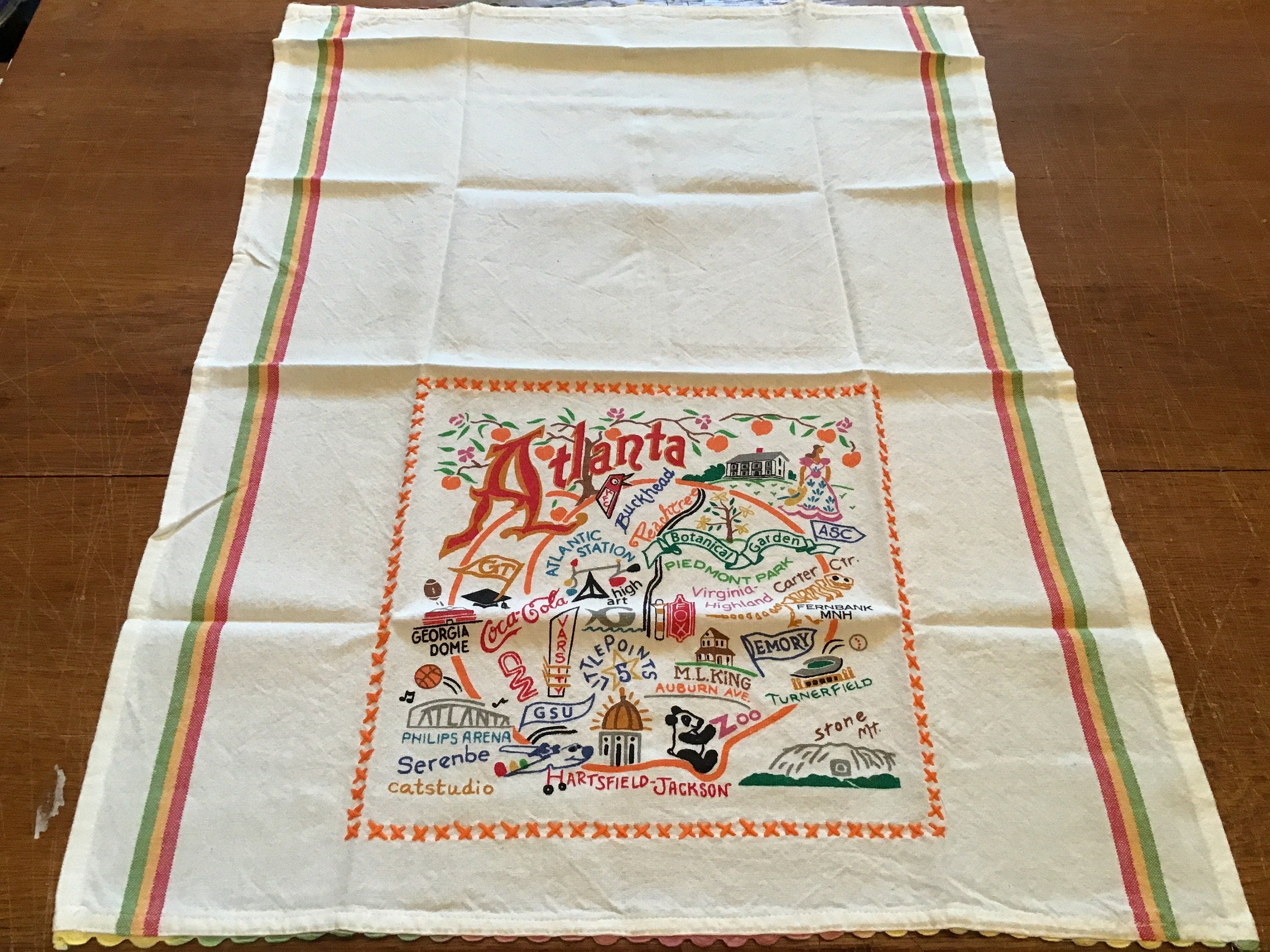 Atlanta Catstudio Hand Towel Tea Towel Decorative Towel Home Decor Georgia Dome