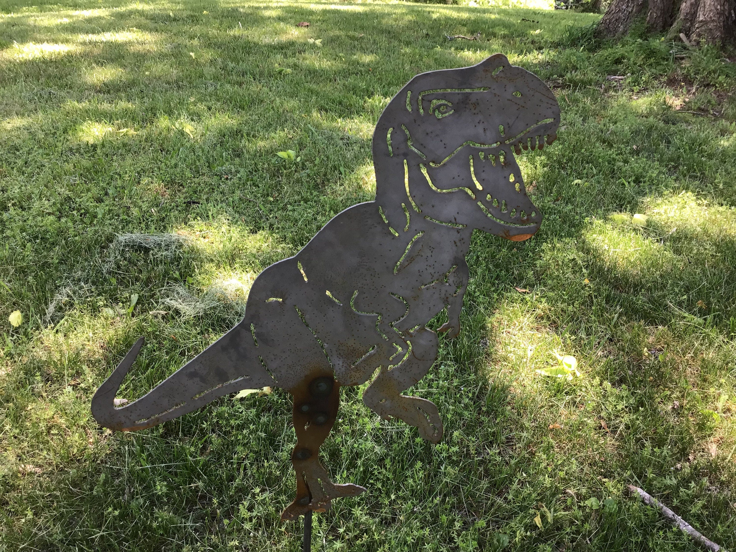 Dinosaur Garden Stake Tyrannosaurus Rex Yard Art Garden Accessories Dinosaur Yard Art