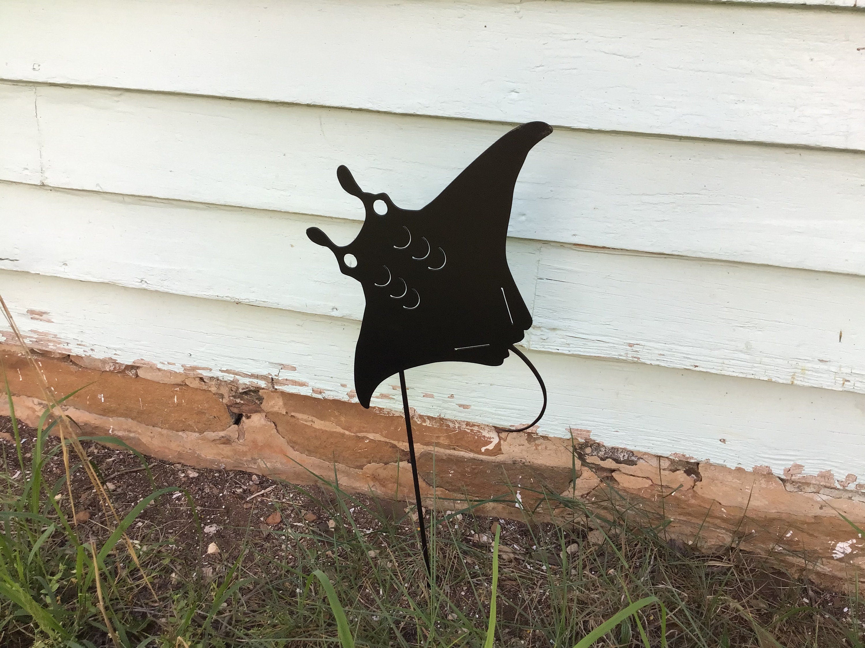 Manta Ray Garden Stake Stingray Yard Stake Sea Creatures Garden Art Metal Art