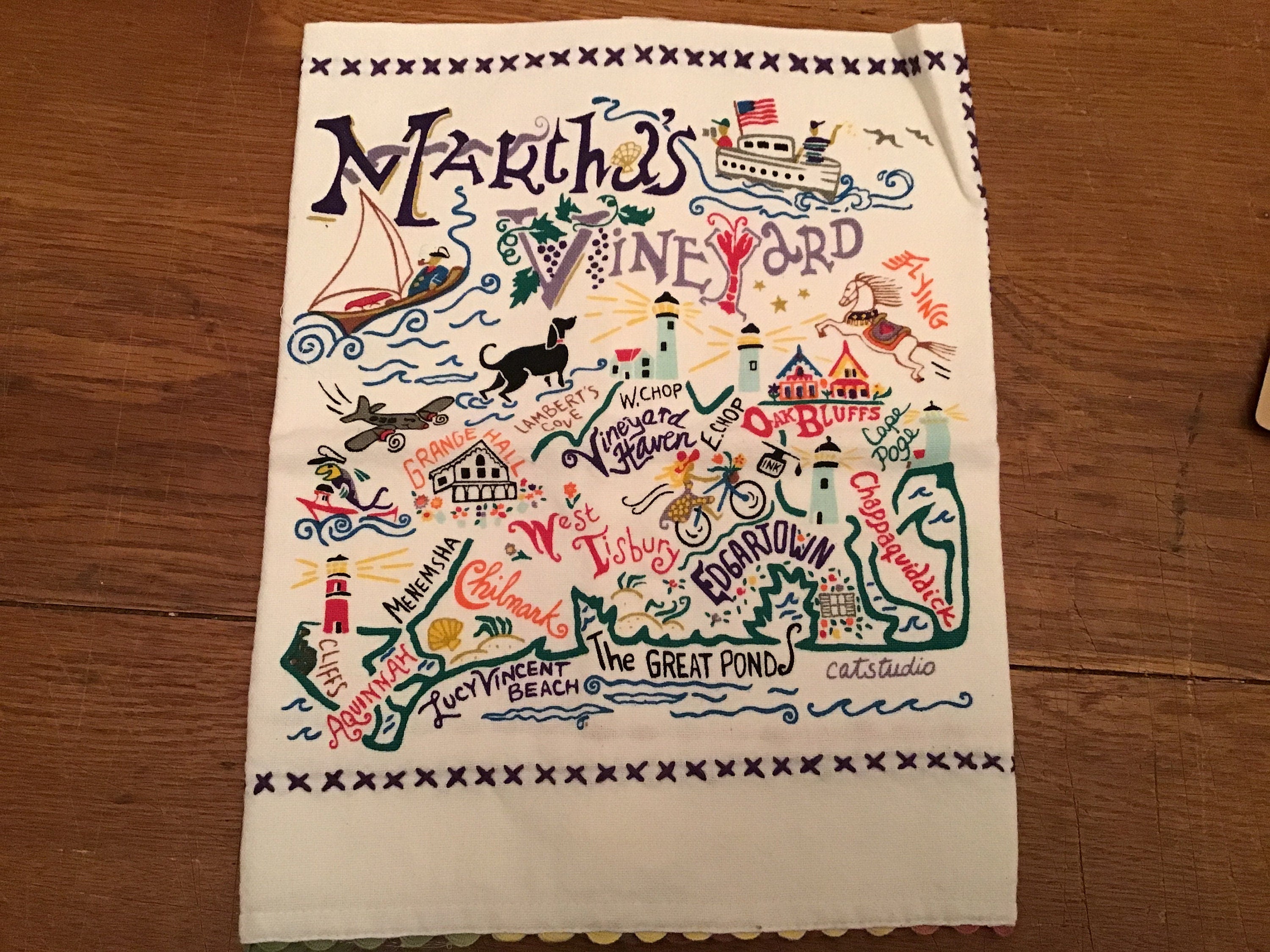 Martha’s Vineyard Catstudio Towel Hand Towel Bar Towel Kitchen Towel Catstudio Design