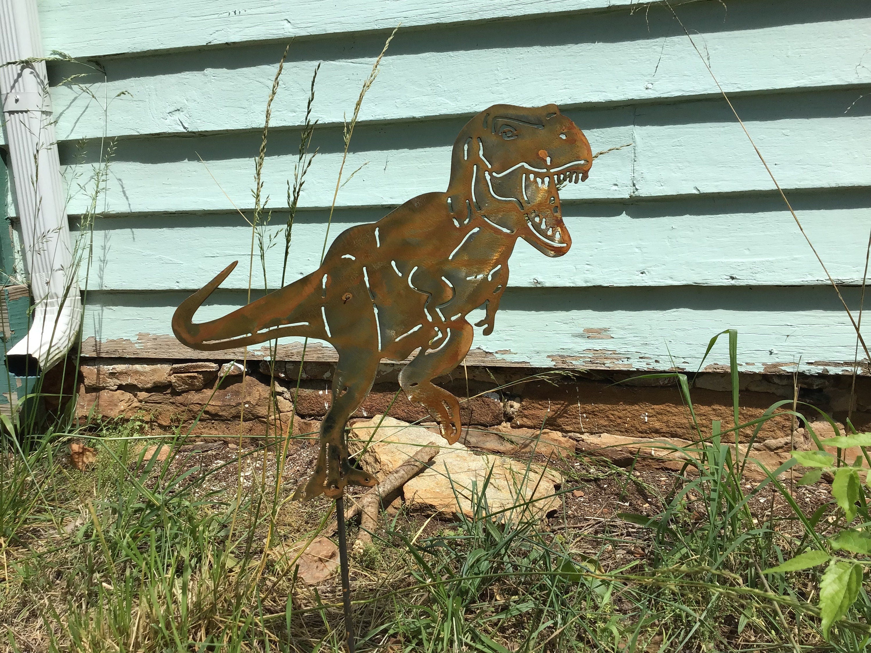 Dinosaur Garden Stake Tyrannosaurus Rex Yard Art Garden Accessories Dinosaur Yard Art