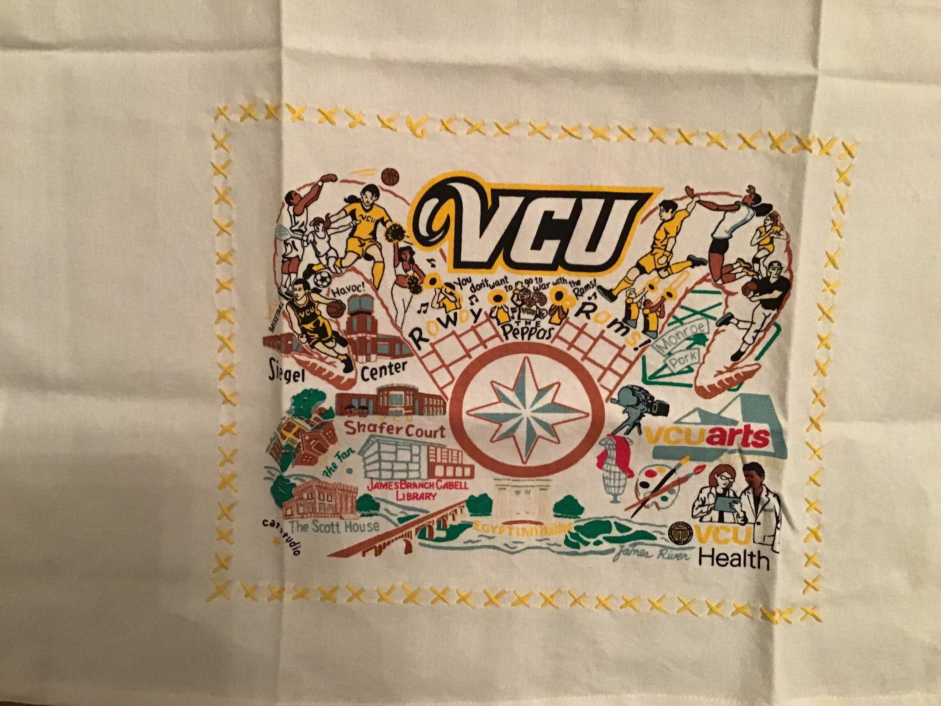 Virginia Commonwealth University Towel VCU Richmond VA Bar Towel Dish Towel Graduation Gift Catstudio