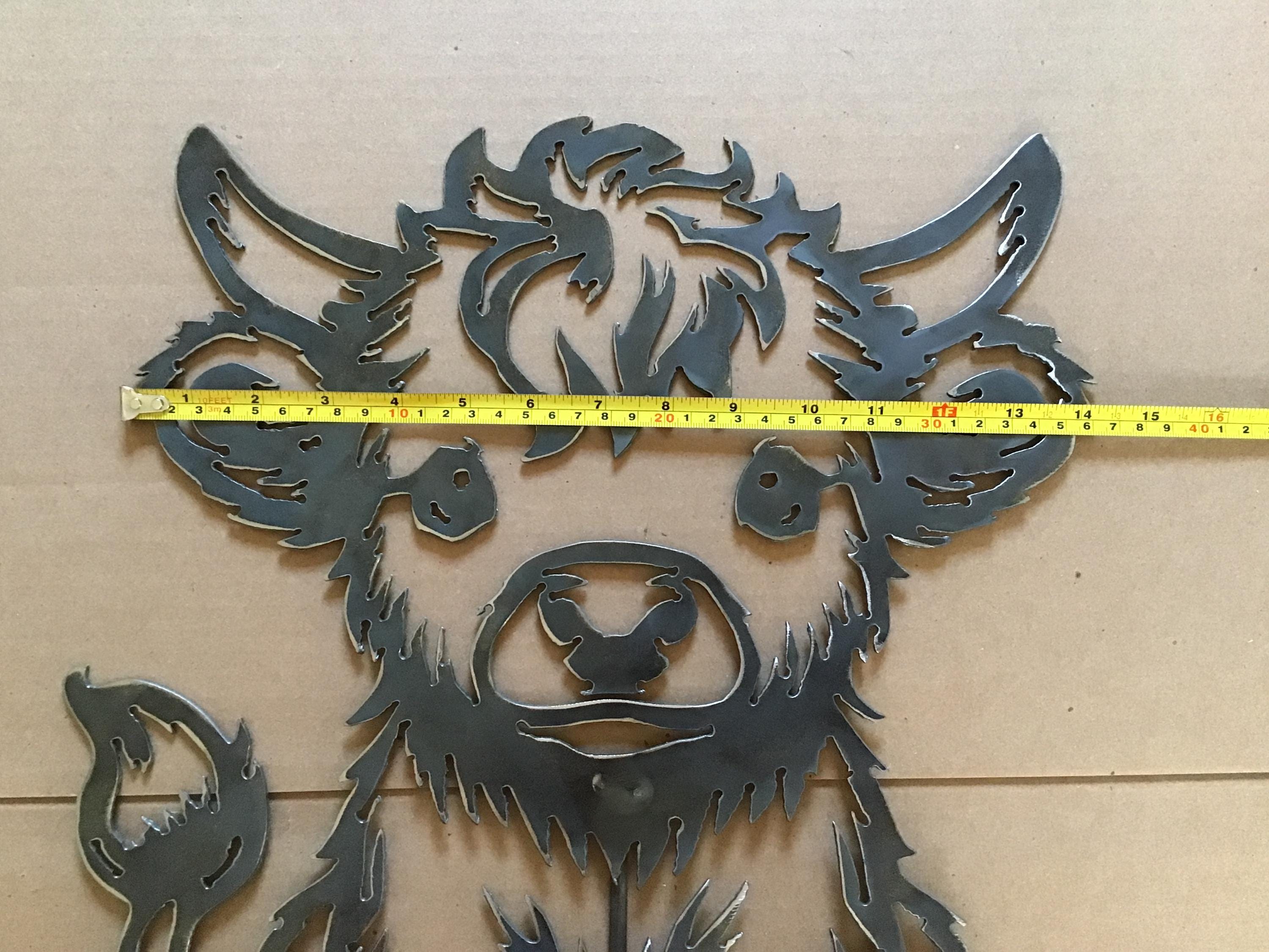 Highland Cow Garden Stake Yard Art Wall Art Cow Metal Art Farm Signs Home Decor