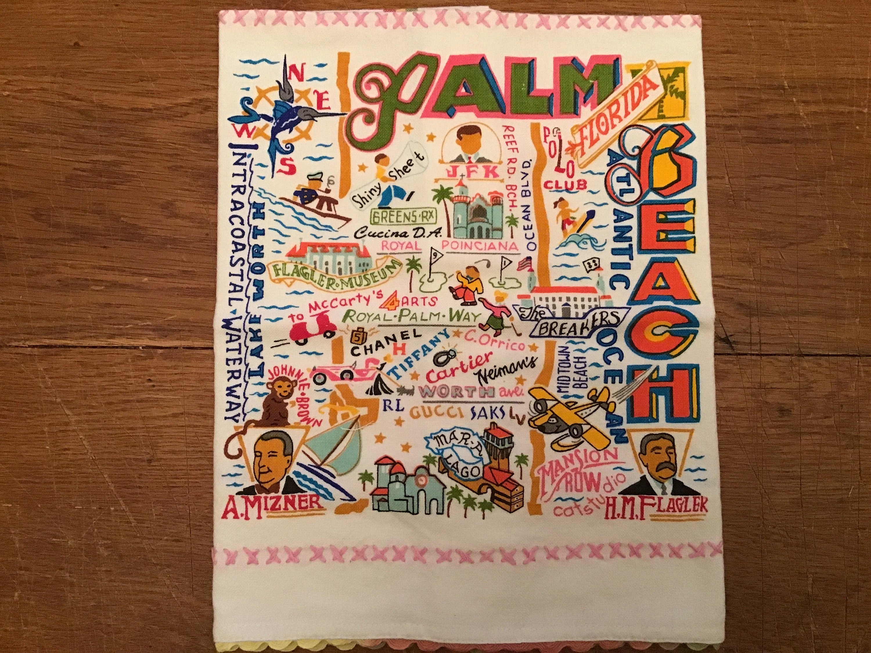 Palm Beach Florida Catstudio Towel Decorative Towel Dish Towel Bar Towel Kitchen Accessory