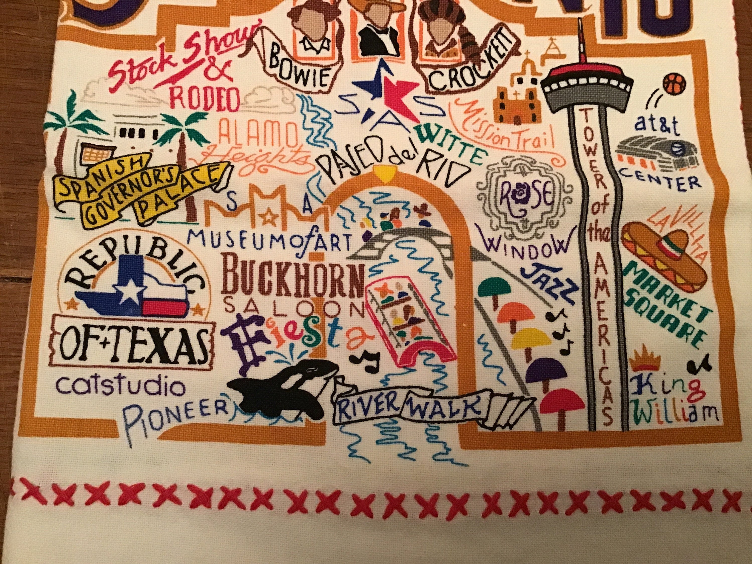 San Antonio Texas Hand Towel Catstudio Towel Decorative Towel Housewarming Gift