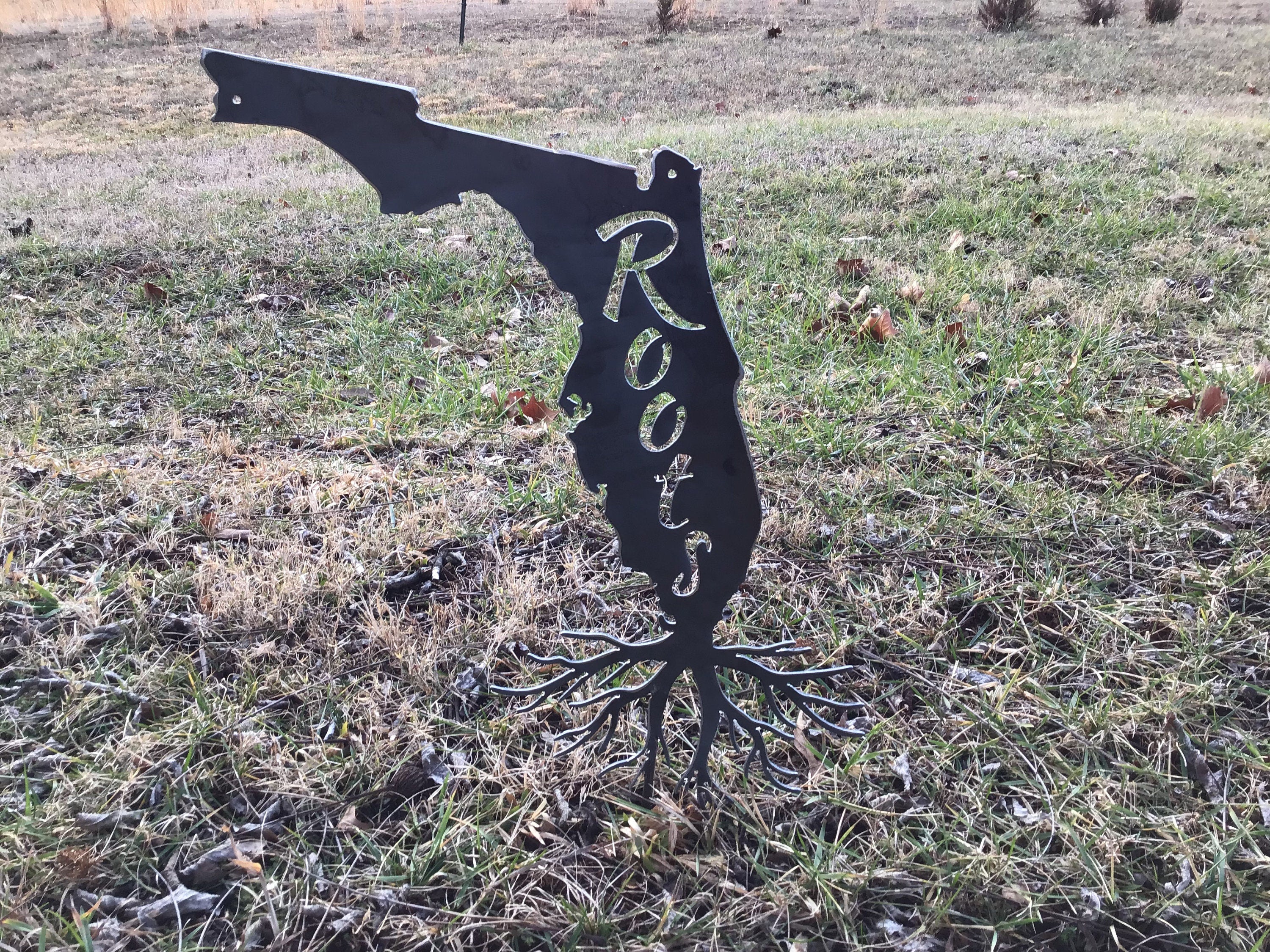 Florida Garden Stake Home Garden Art State of Florida Garden Stake Roots Yard Art Putting Down Roots Garden Ornament Forever Home