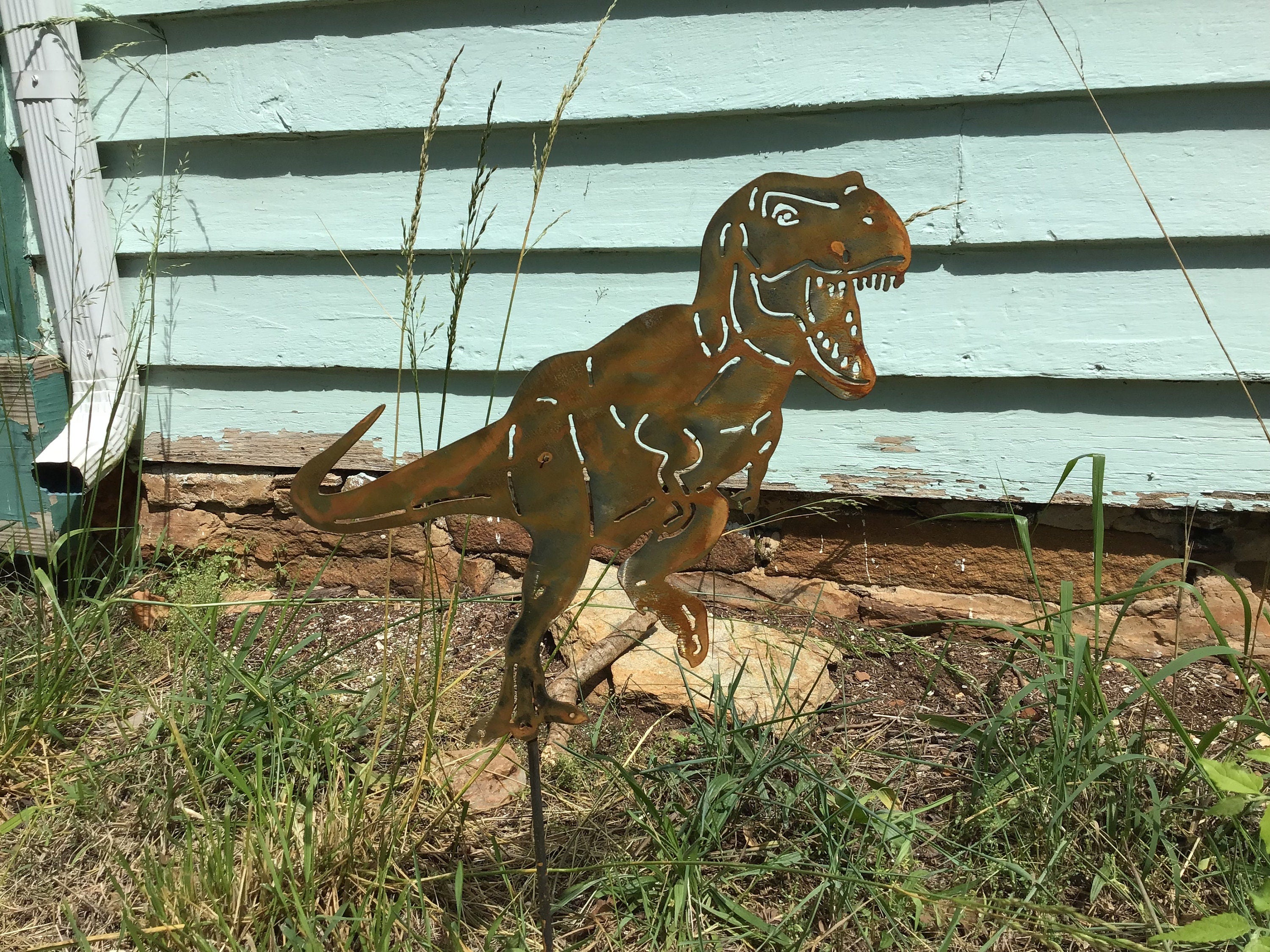 Dinosaur Garden Stake Tyrannosaurus Rex Yard Art Garden Accessories Dinosaur Yard Art