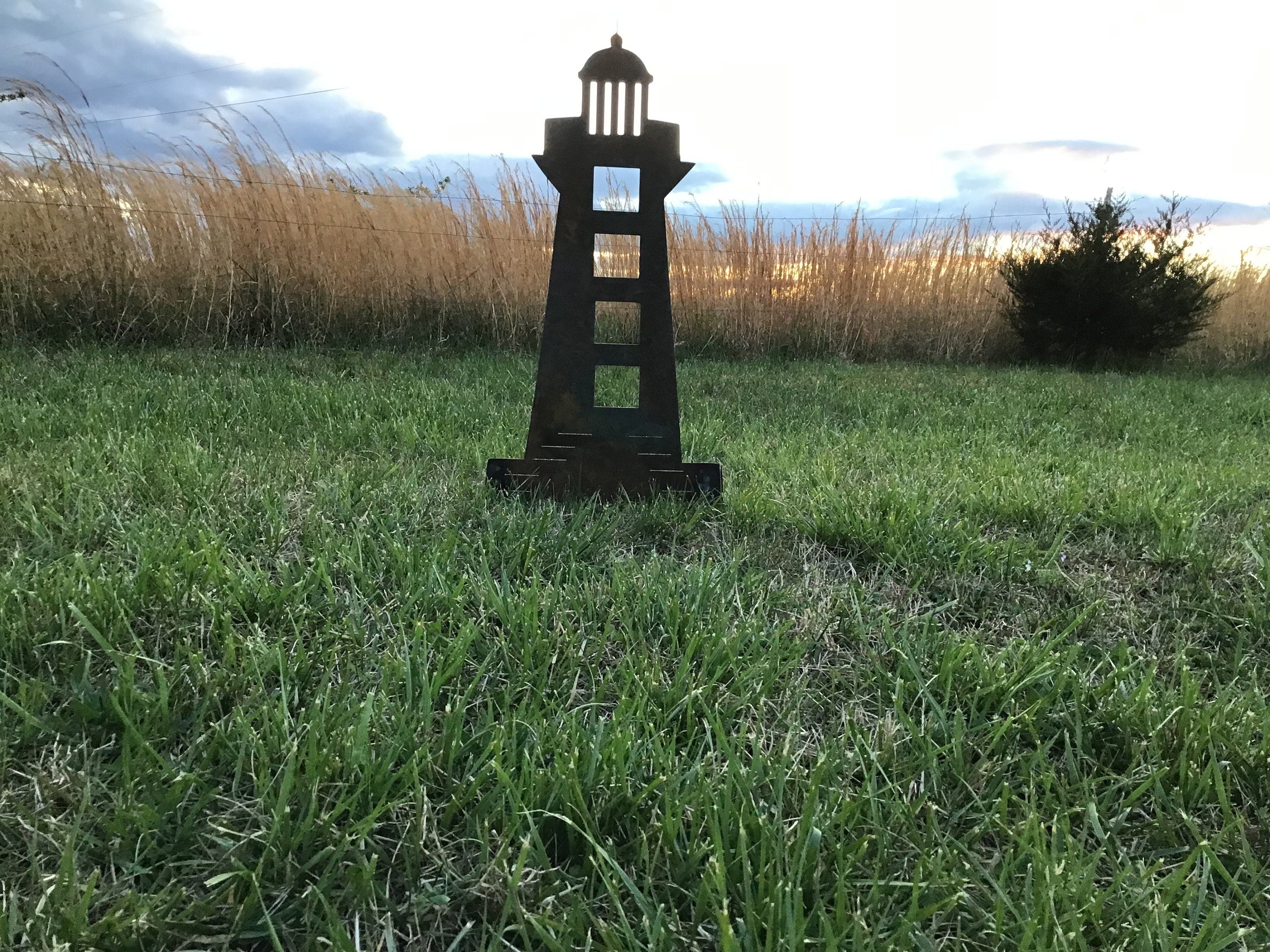 Lighthouse Garden Stakes Seaside Metal Art Lighthouse Metal Art Yard Art Home Design