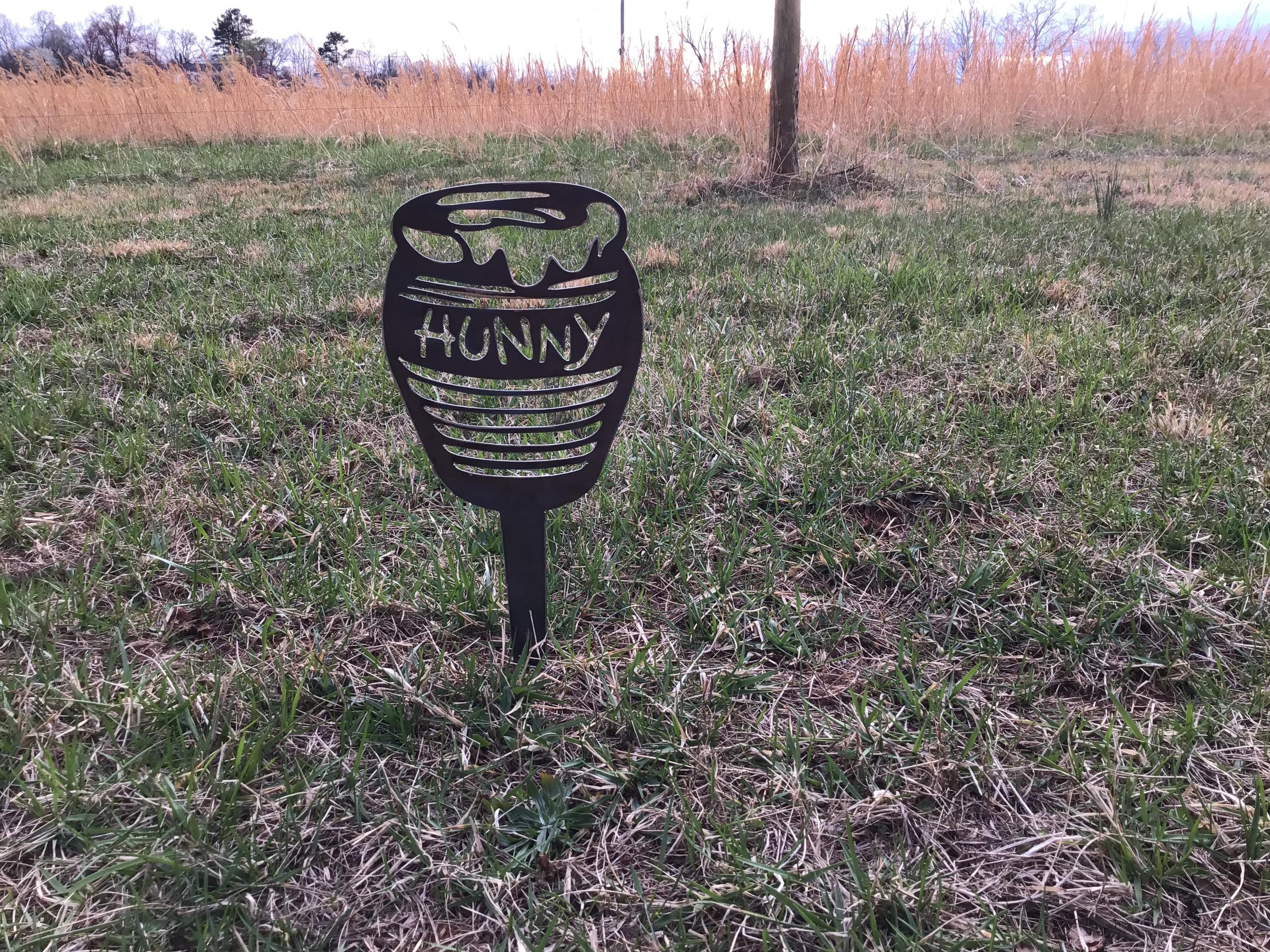 Honey Pot Garden Stake Winnie the Pooh Hunny Pot Yard Art Home Decor Garden Accents Garden Accessories Home Gifts Winnie the Pooh Gifts