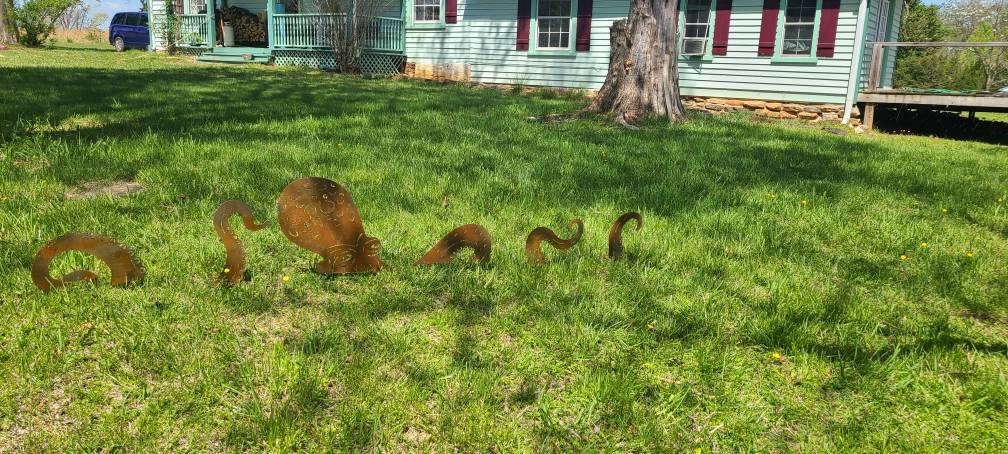 Giant Octopus Garden Stake Yard Art 6 Piece Set Octopus Garden
