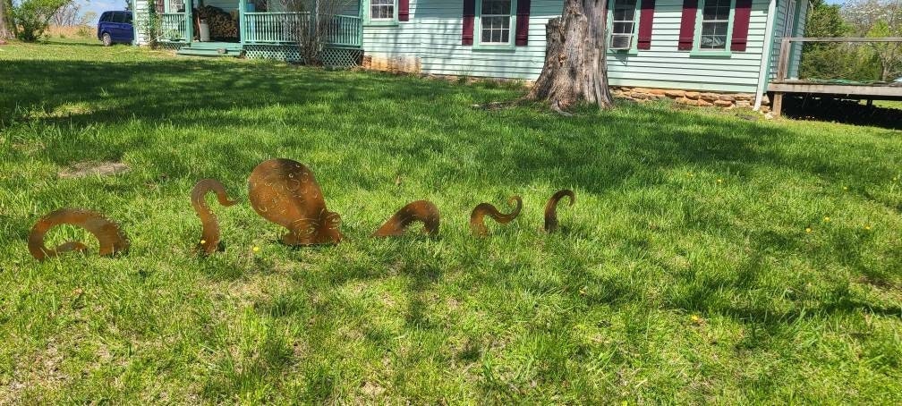 Giant Octopus Garden Stake Yard Art 6 Piece Set Octopus Garden