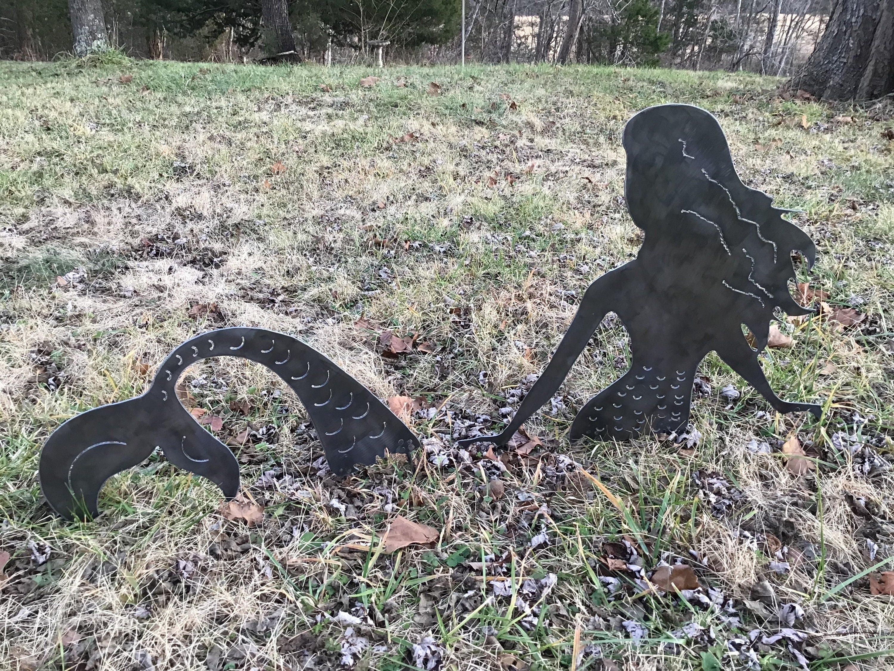 Mermaid Garden Stakes Mermaid Metal Art Yard Art Garden Decoration Patio Decor