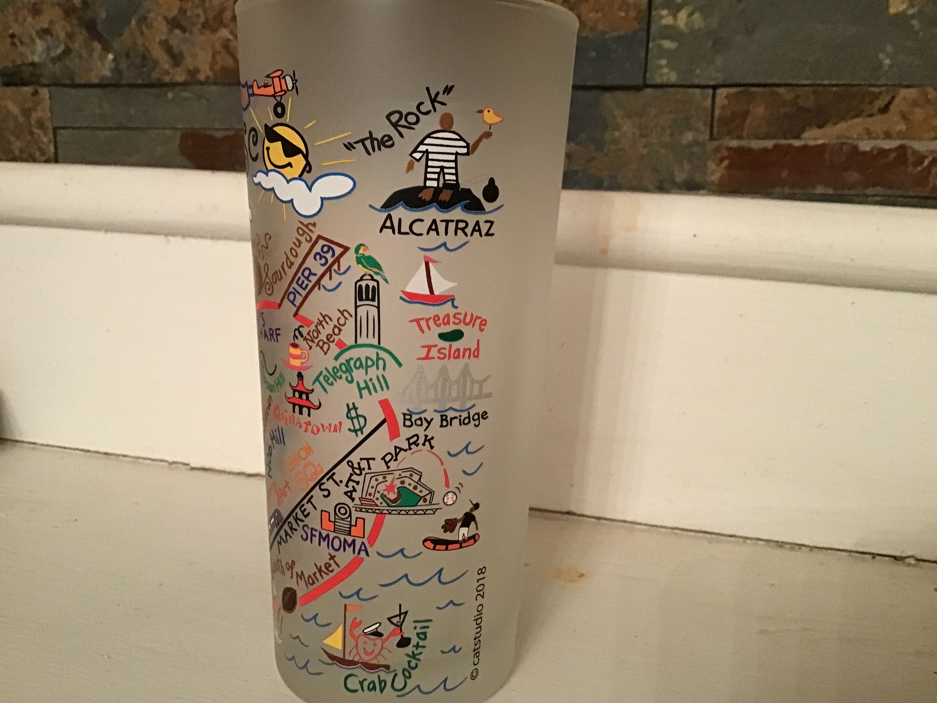 San Francisco Drinking Glass Catstudio