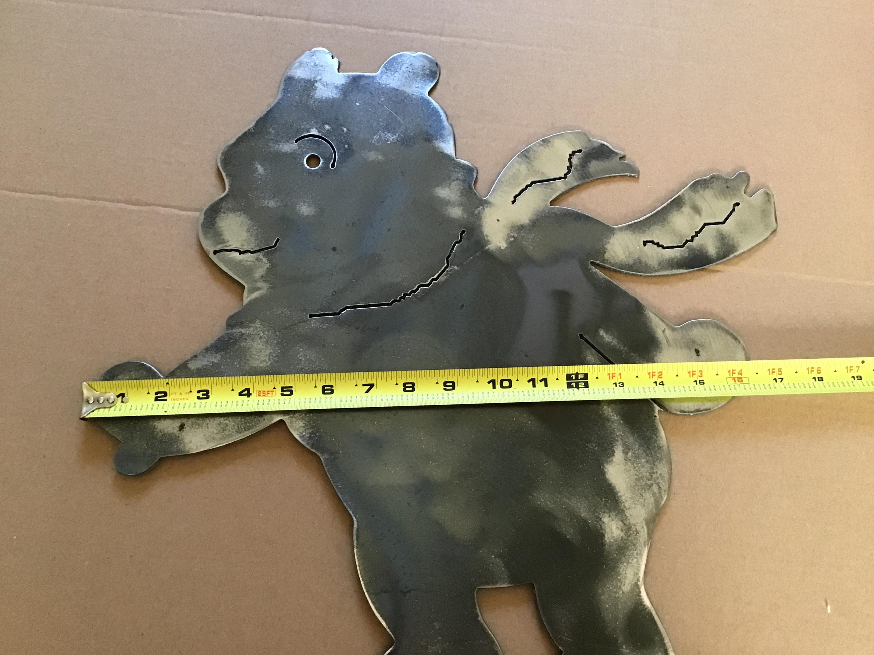 Winnie the Pooh Ice Skating Garden Stake Metal Art Yard Decor Holiday Decoration Home Gifts Garden Accents