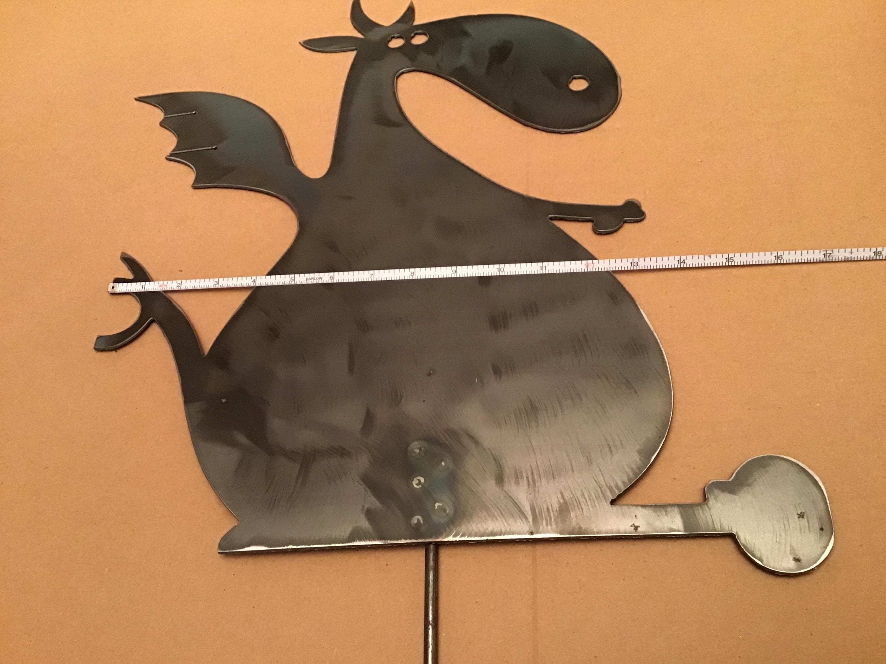 Winged Dragon Garden Stake Yard Art Metal Art Home Decor Outdoor Decoration