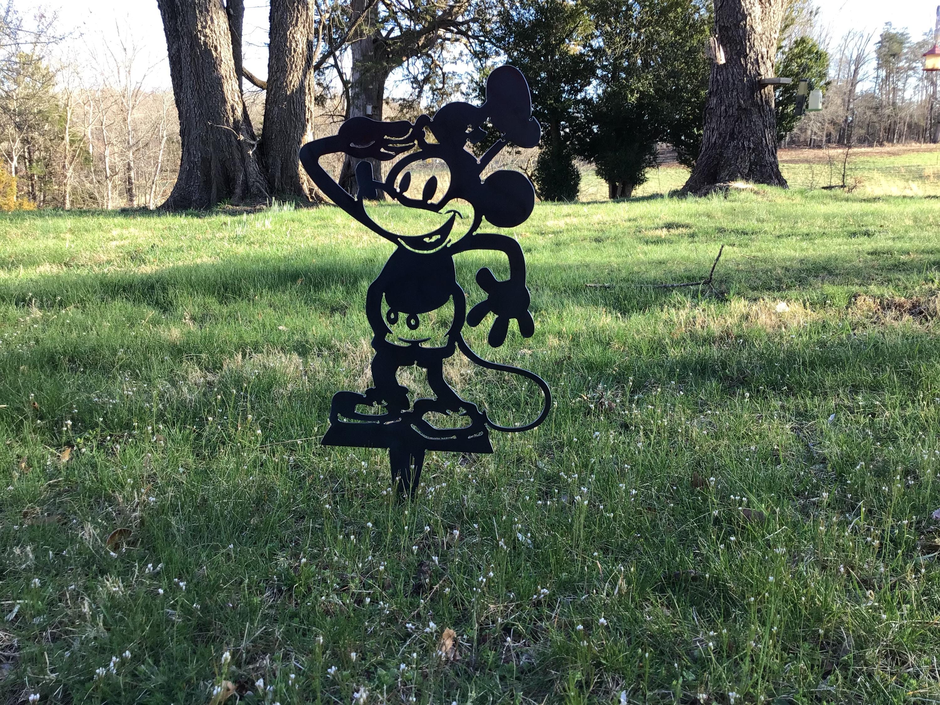 Steamboat Willie Yard Stake Garden Art Metal Art Metal Yard Art Disney Garden Stake Disney Metal Art Gardening Gifts Home Decor