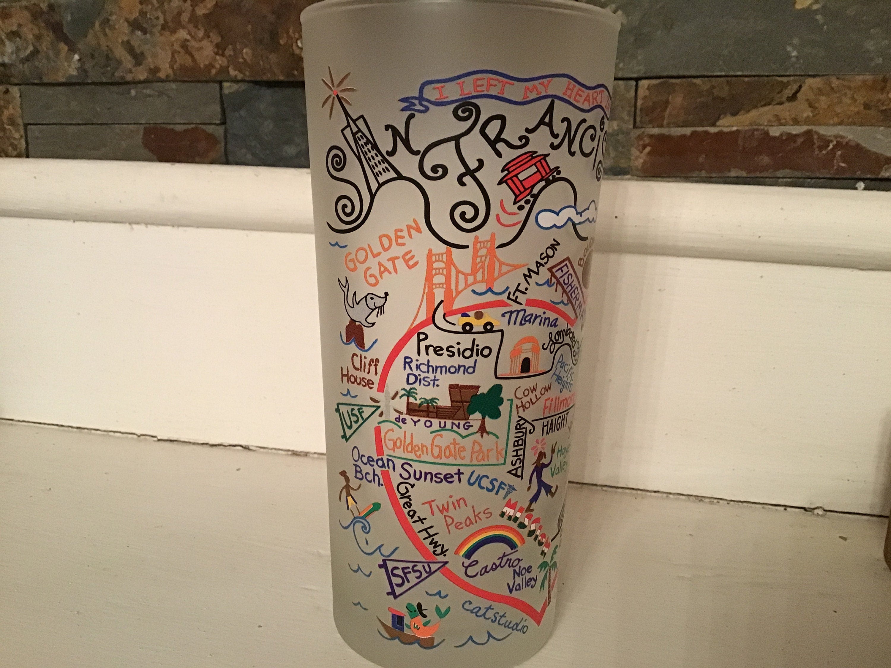 San Francisco Drinking Glass Catstudio