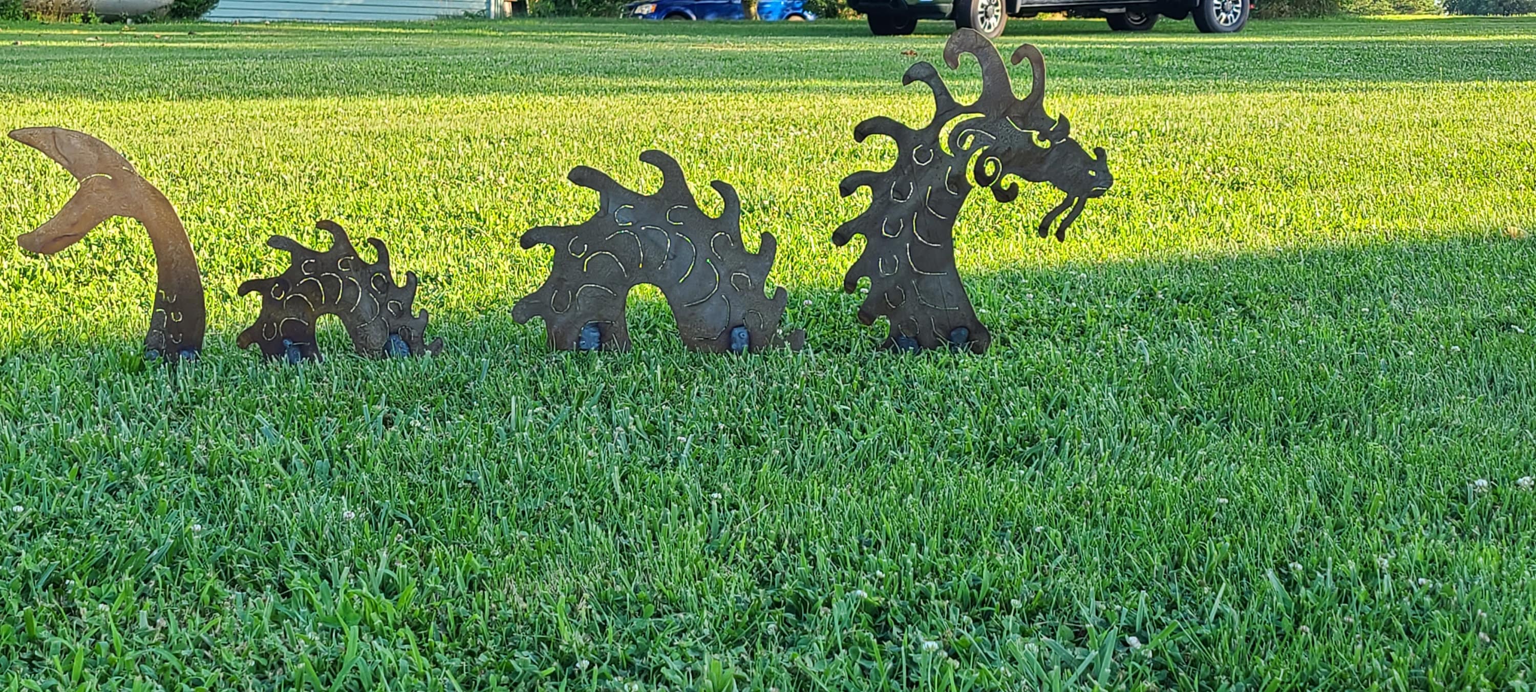 Large Dragon Sea Monster Garden Stakes Dragon Yard Art Chinese Dragon Metal Art Garden Decor
