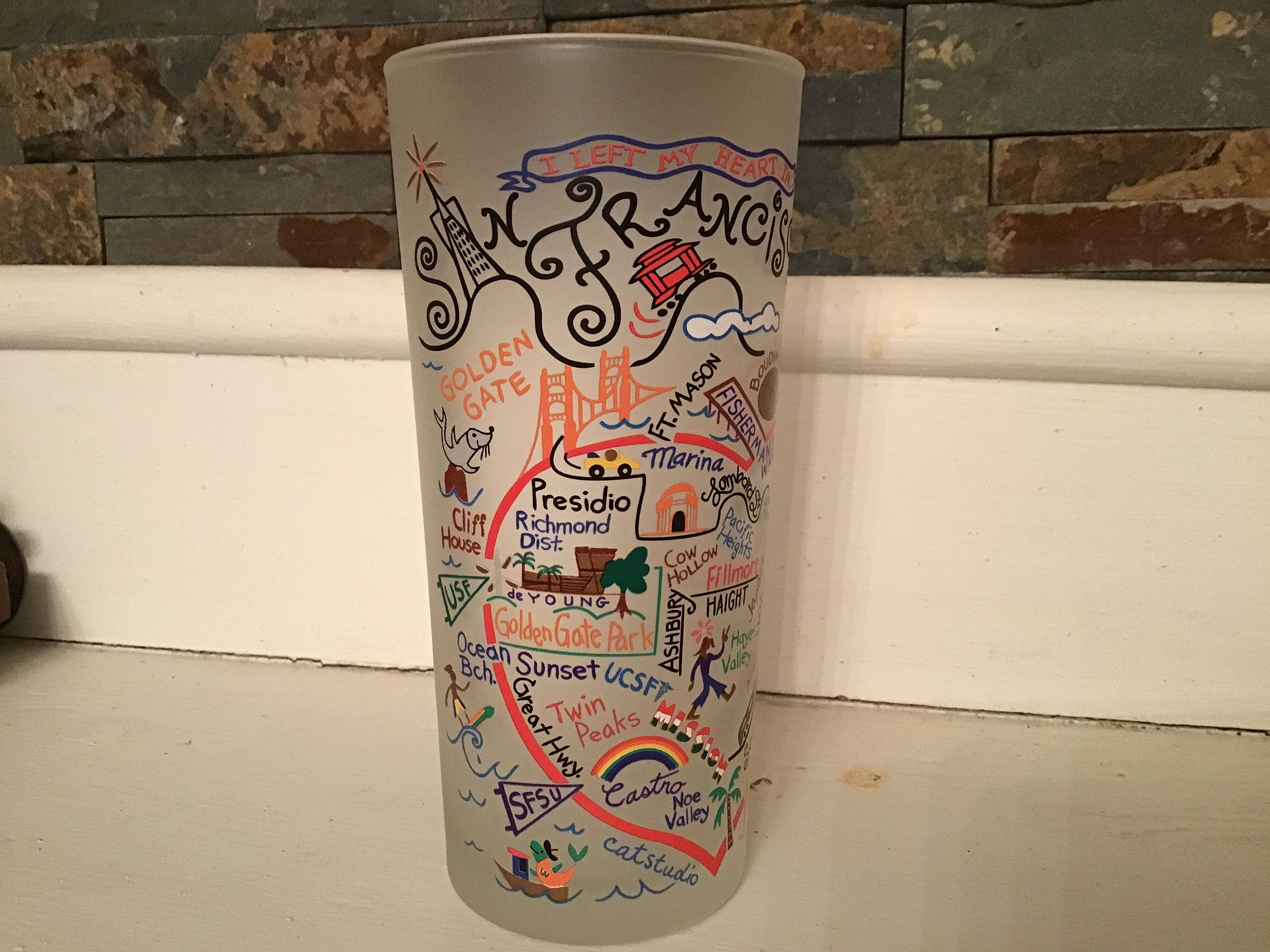 San Francisco Drinking Glass Catstudio