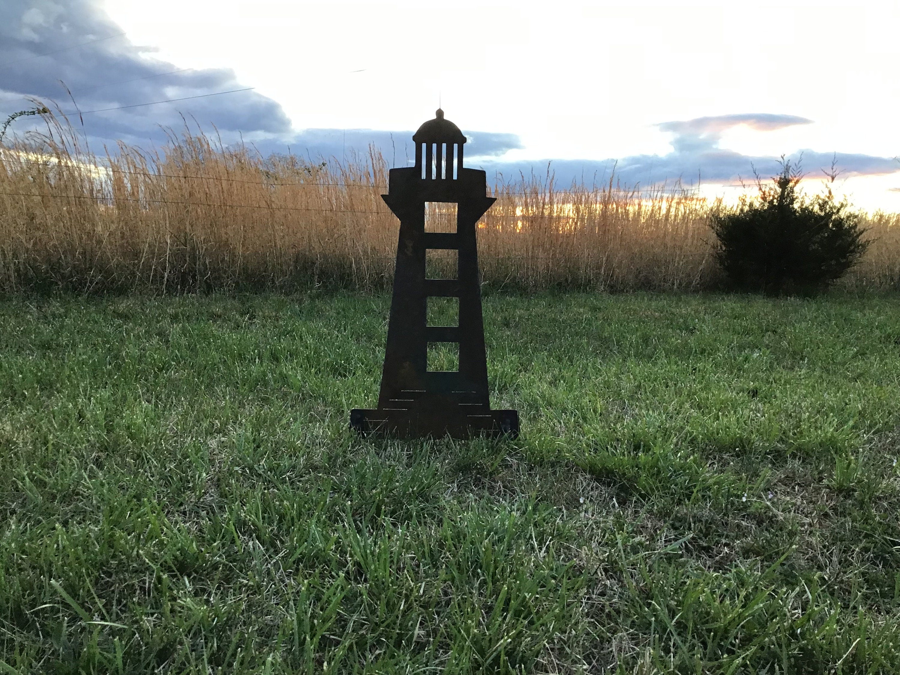 Lighthouse Garden Stakes Seaside Metal Art Lighthouse Metal Art Yard Art Home Design
