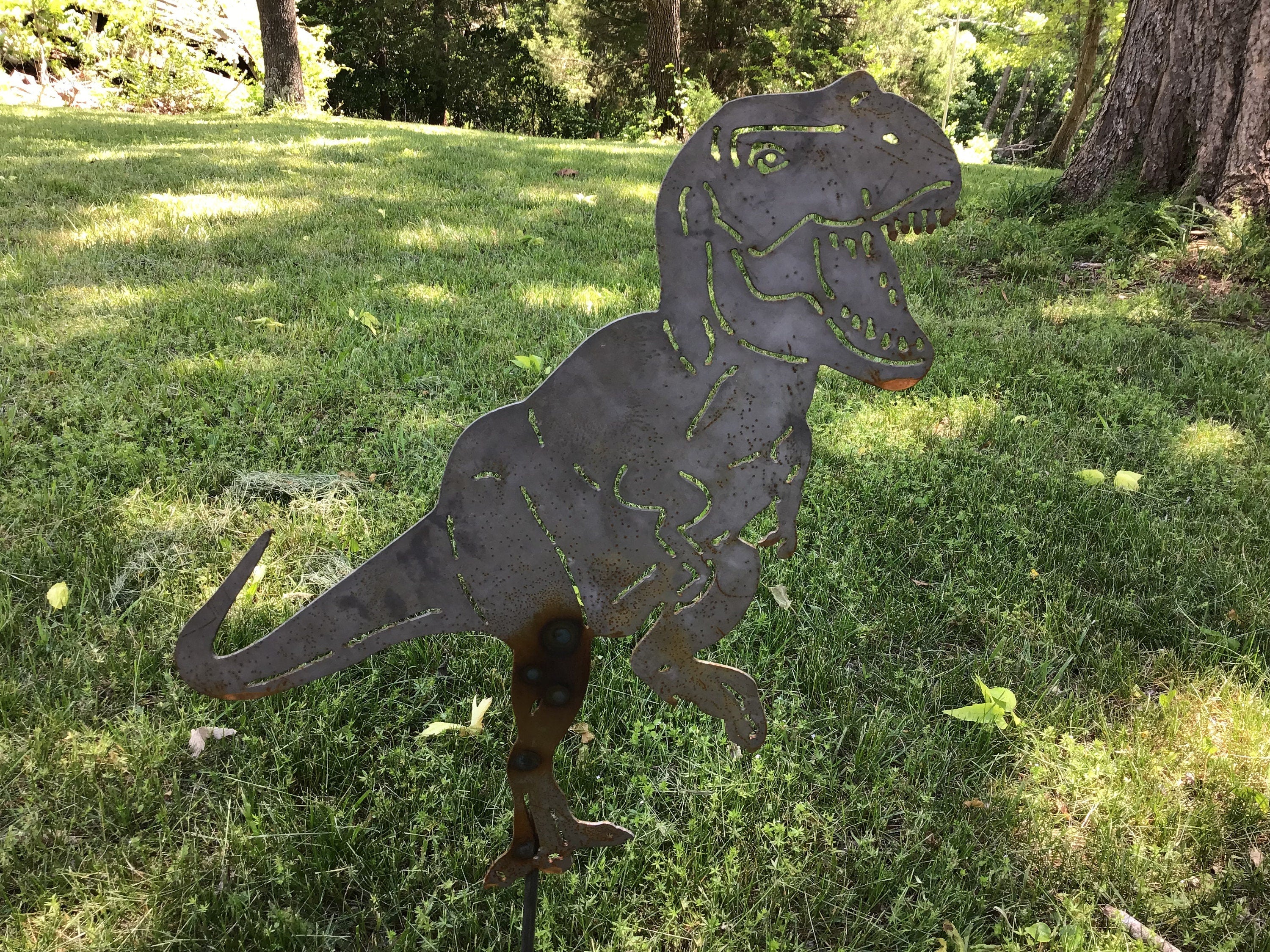 Dinosaur Garden Stake Tyrannosaurus Rex Yard Art Garden Accessories Dinosaur Yard Art