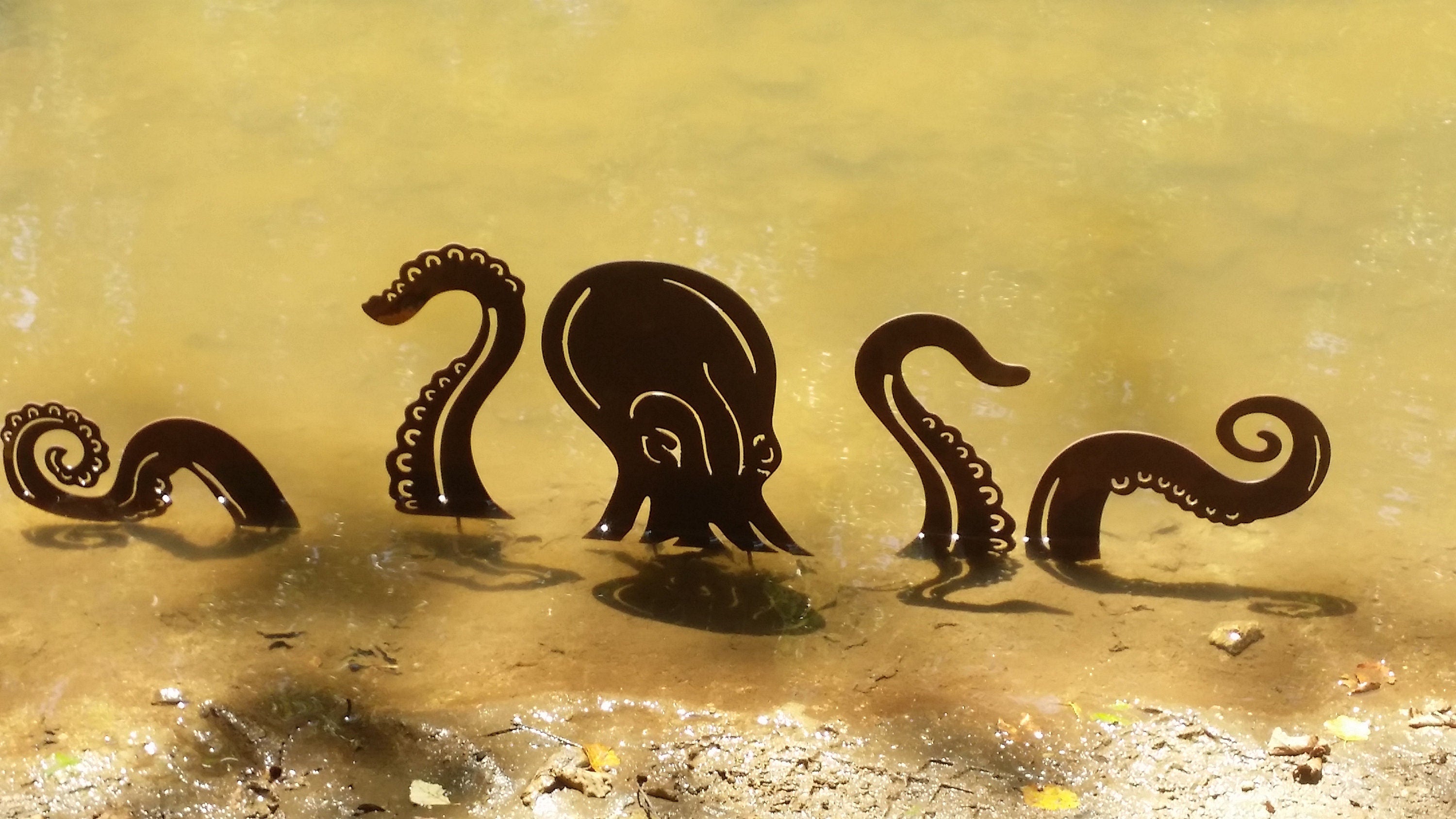 Octopus Metal Garden Art Garden Stakes Beatles Octopus Garden