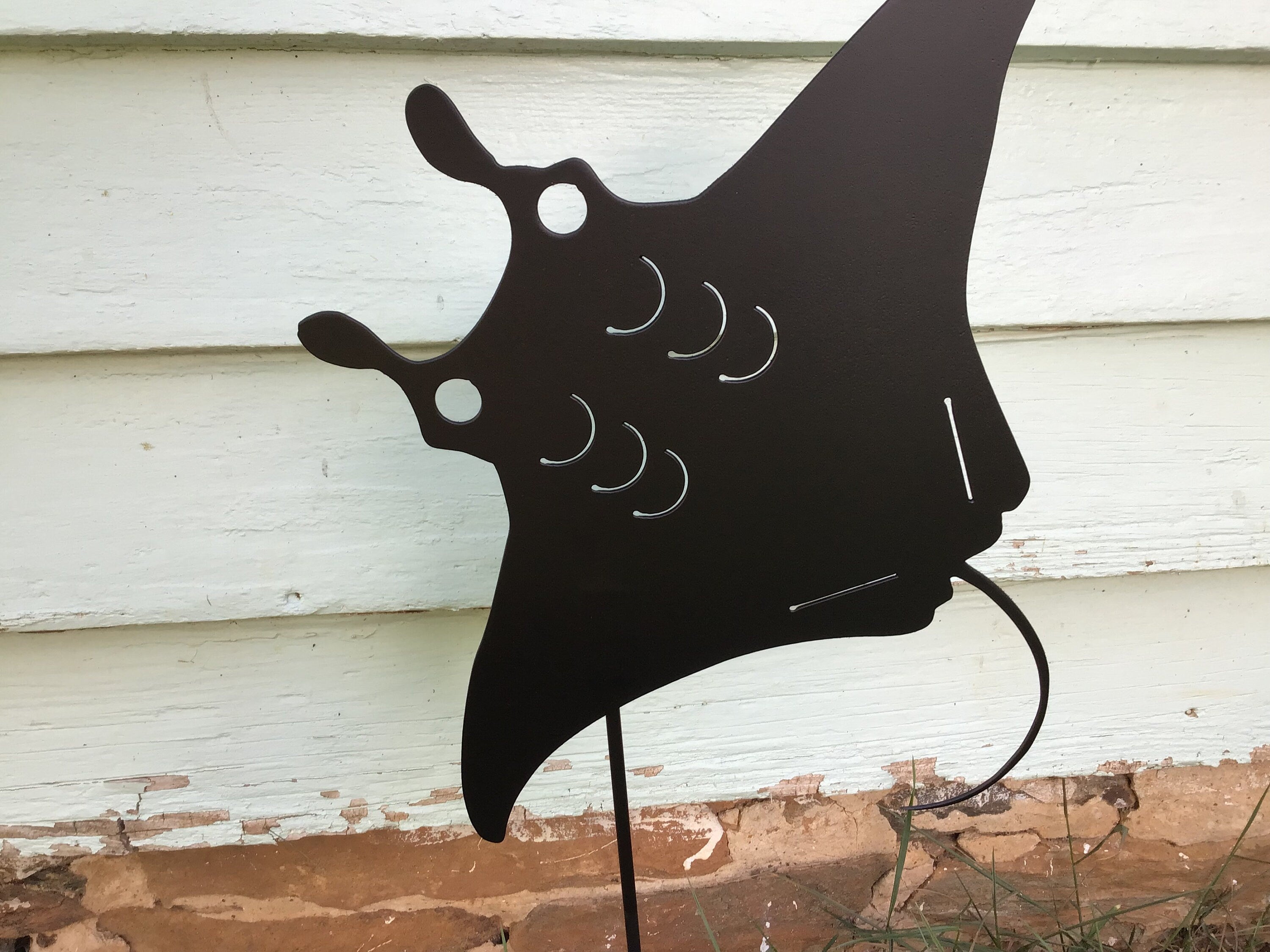 Manta Ray Garden Stake Stingray Yard Stake Sea Creatures Garden Art Metal Art