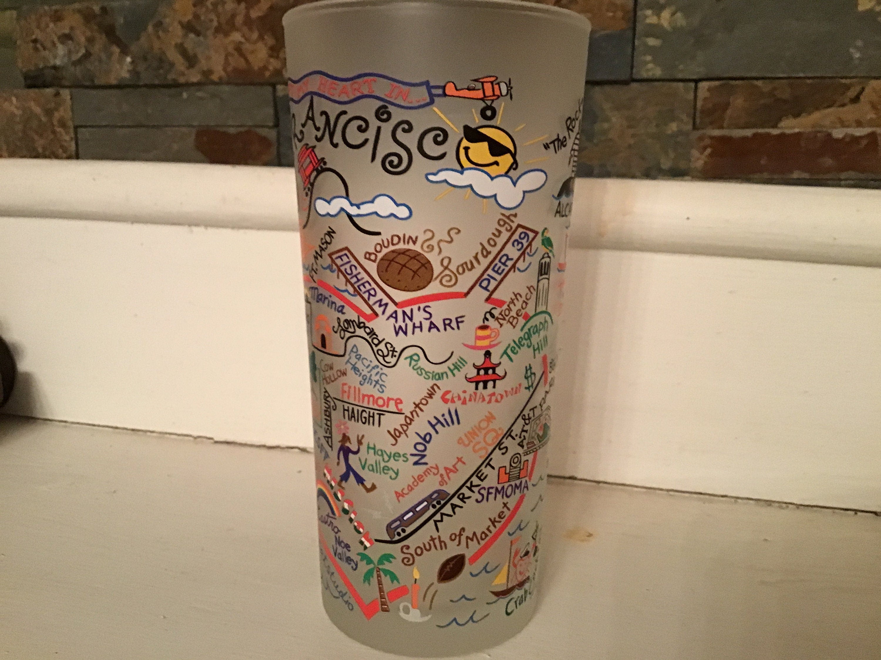 San Francisco Drinking Glass Catstudio