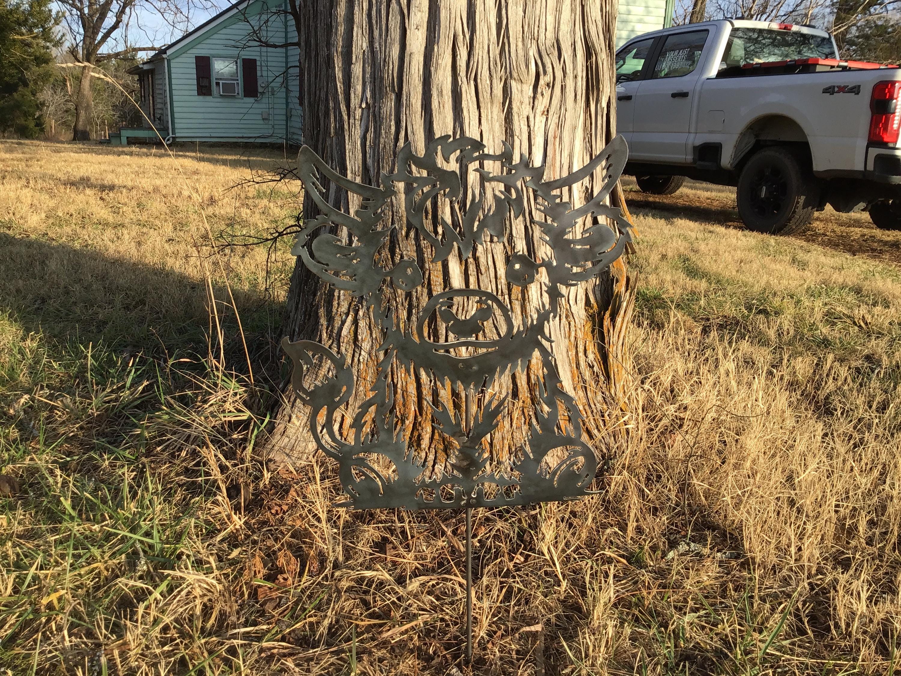 Highland Cow Garden Stake Yard Art Wall Art Cow Metal Art Farm Signs Home Decor