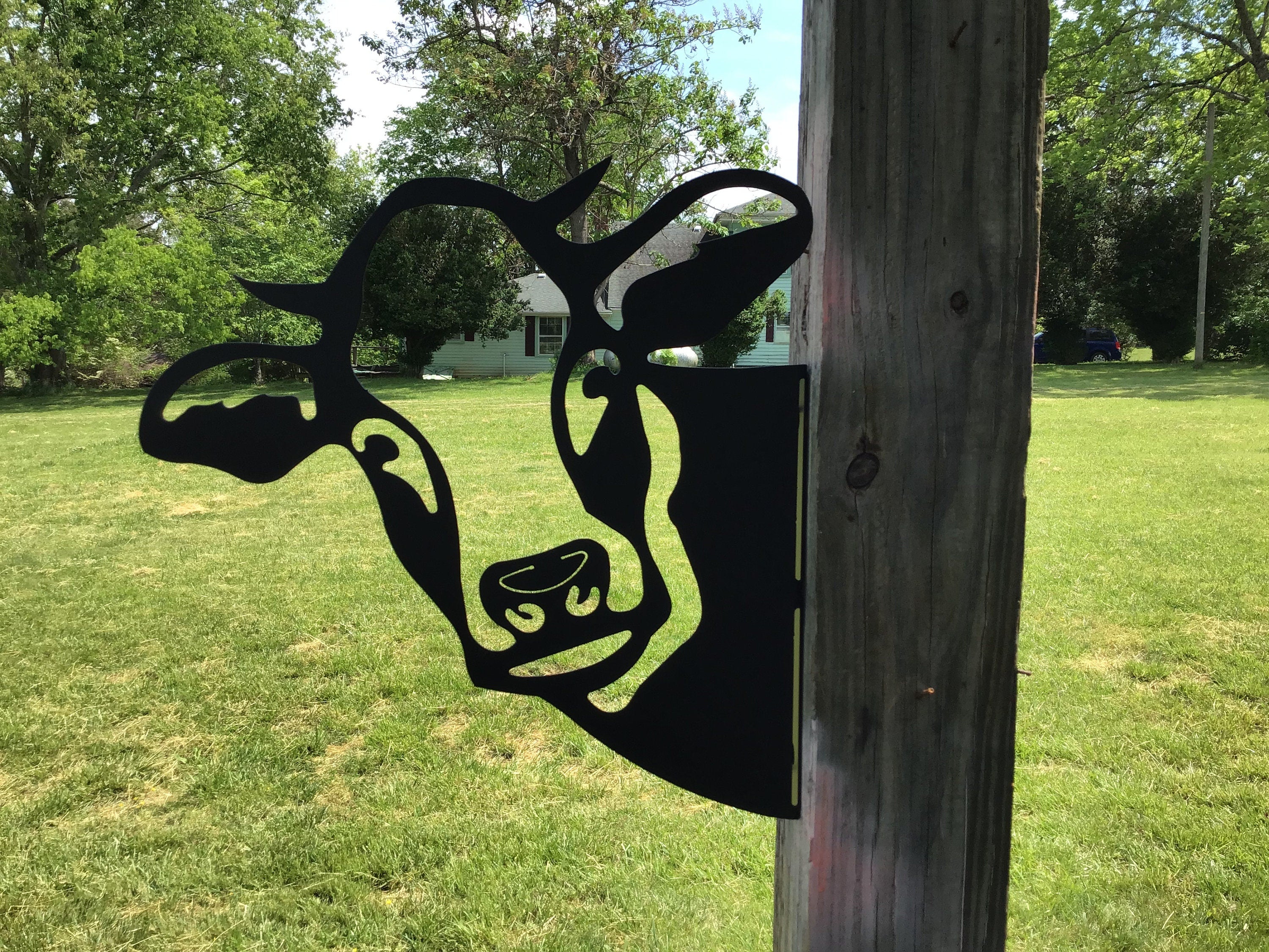 Cow Sign Peekaboo Cow Sign Blade Sign Cattle Metal Art Barn Signs