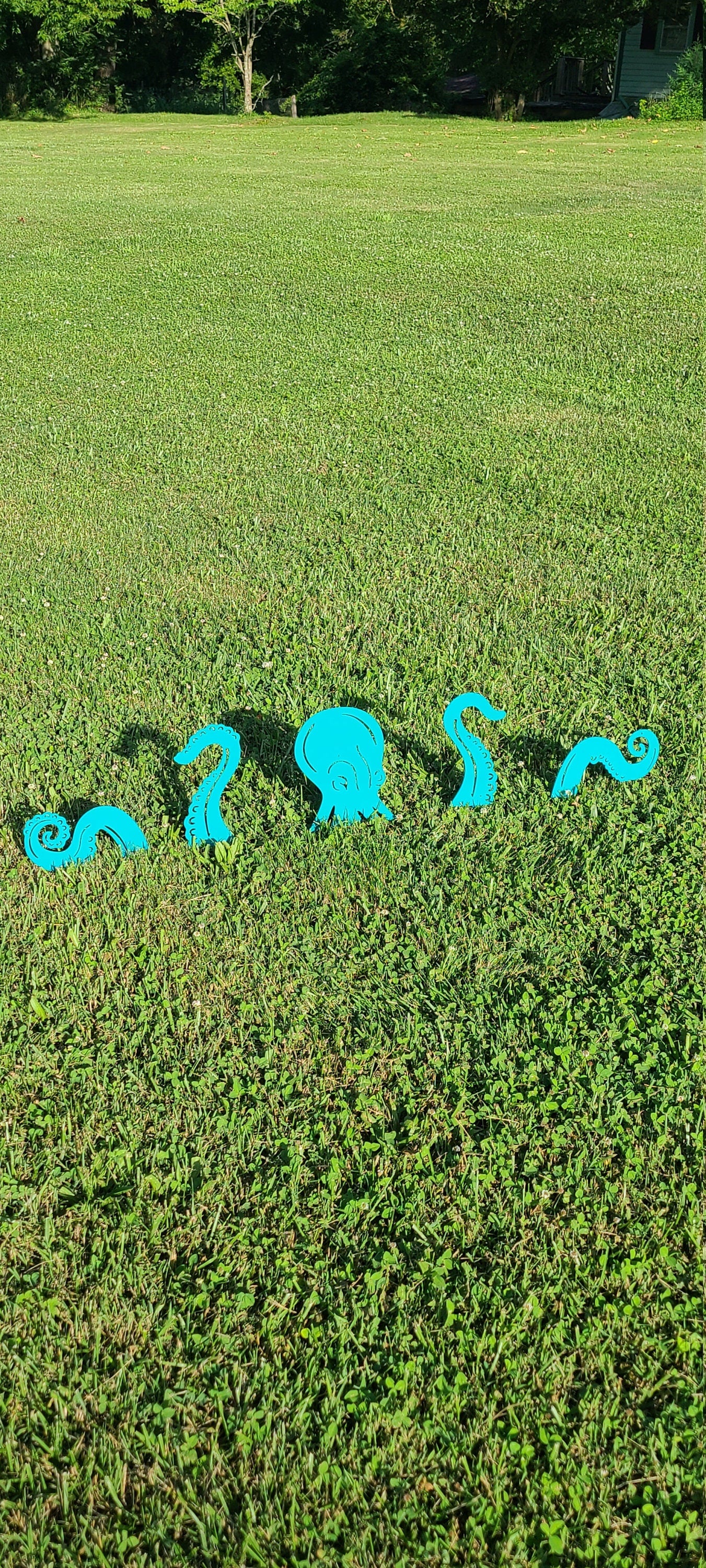 Octopus Garden Stakes Turquoise Octopus Octopus Metal Art Yard Art