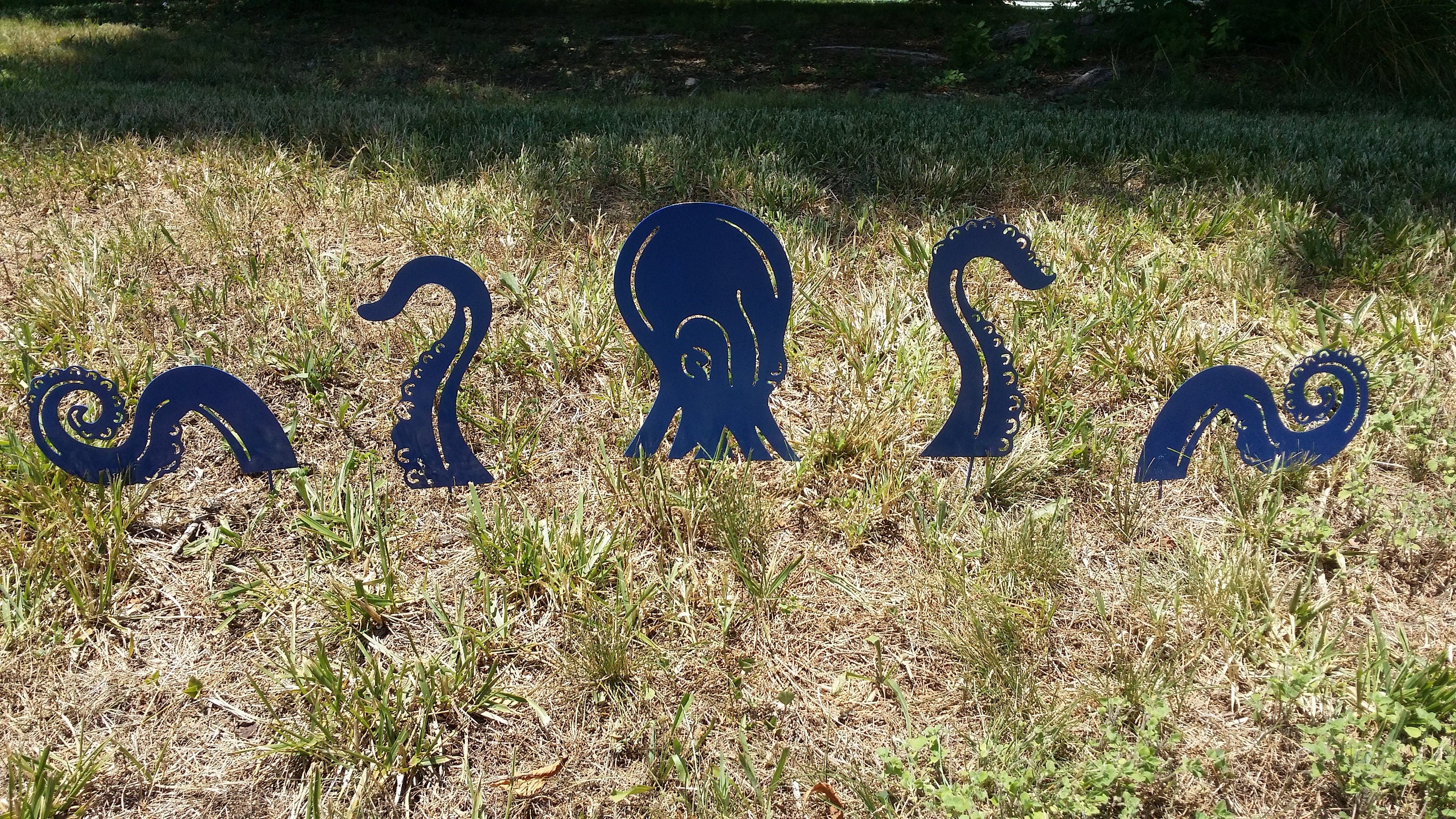 Octopus Metal Garden Art Garden Stakes Beatles Octopus Garden
