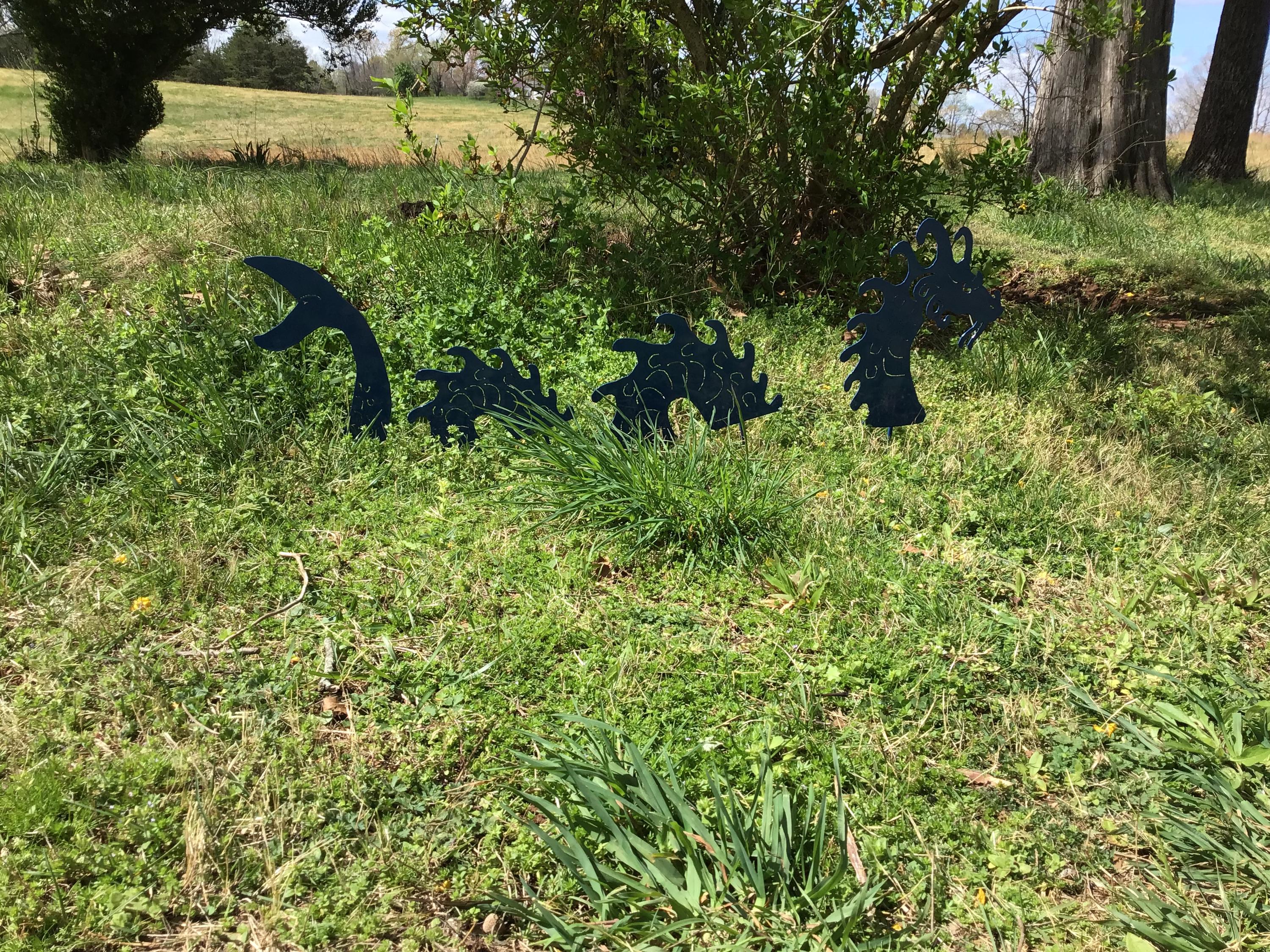 Chinese Dragon Garden Stakes Sea Serpent Metal Art Metal Yard Art Garden Accessories Home Decor Garden Decor