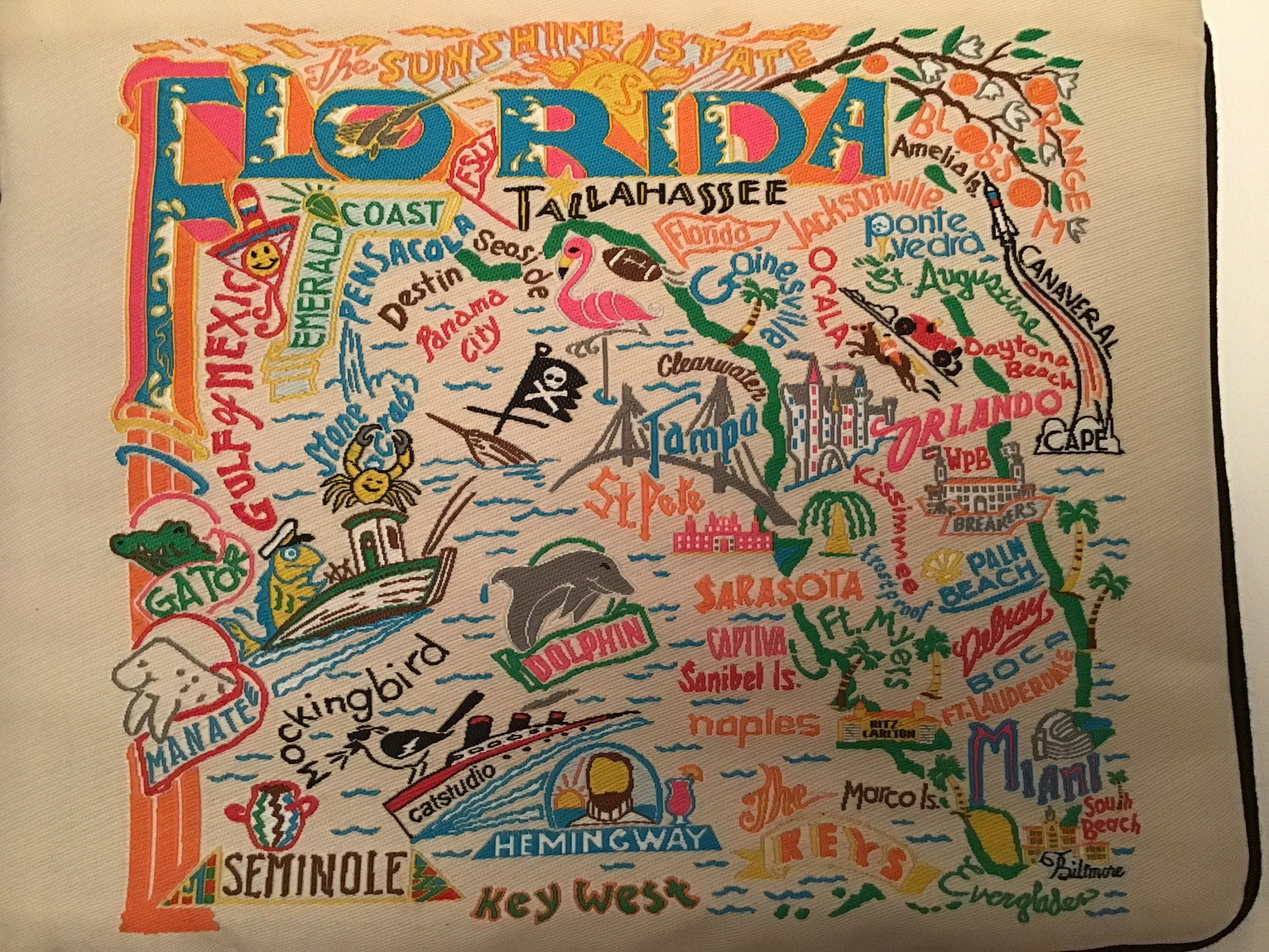 Florida Design Pouch Catstudio Florida Map Small Pouch Cosmetic Bag