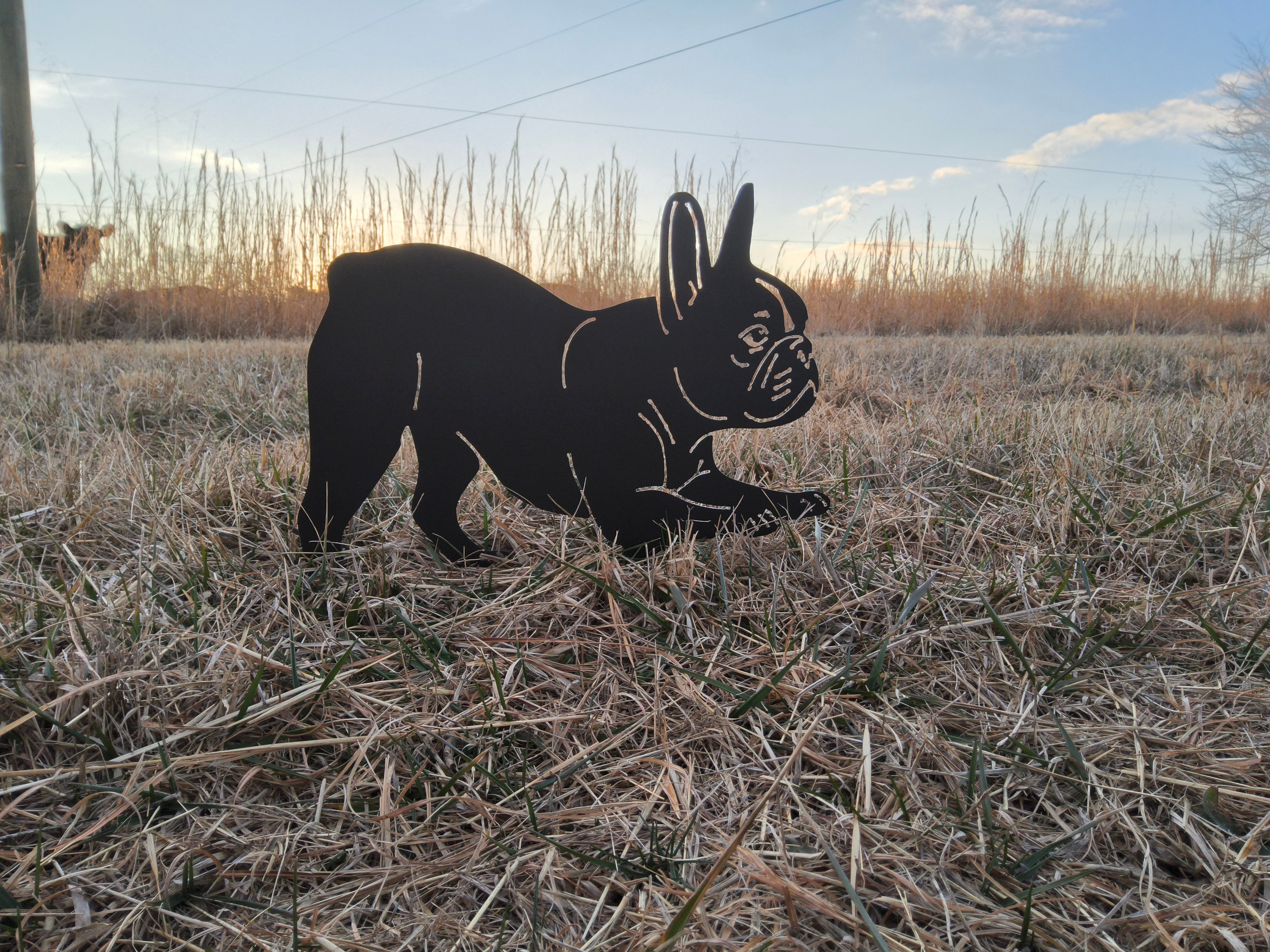 French Bulldog Metal Garden Stake