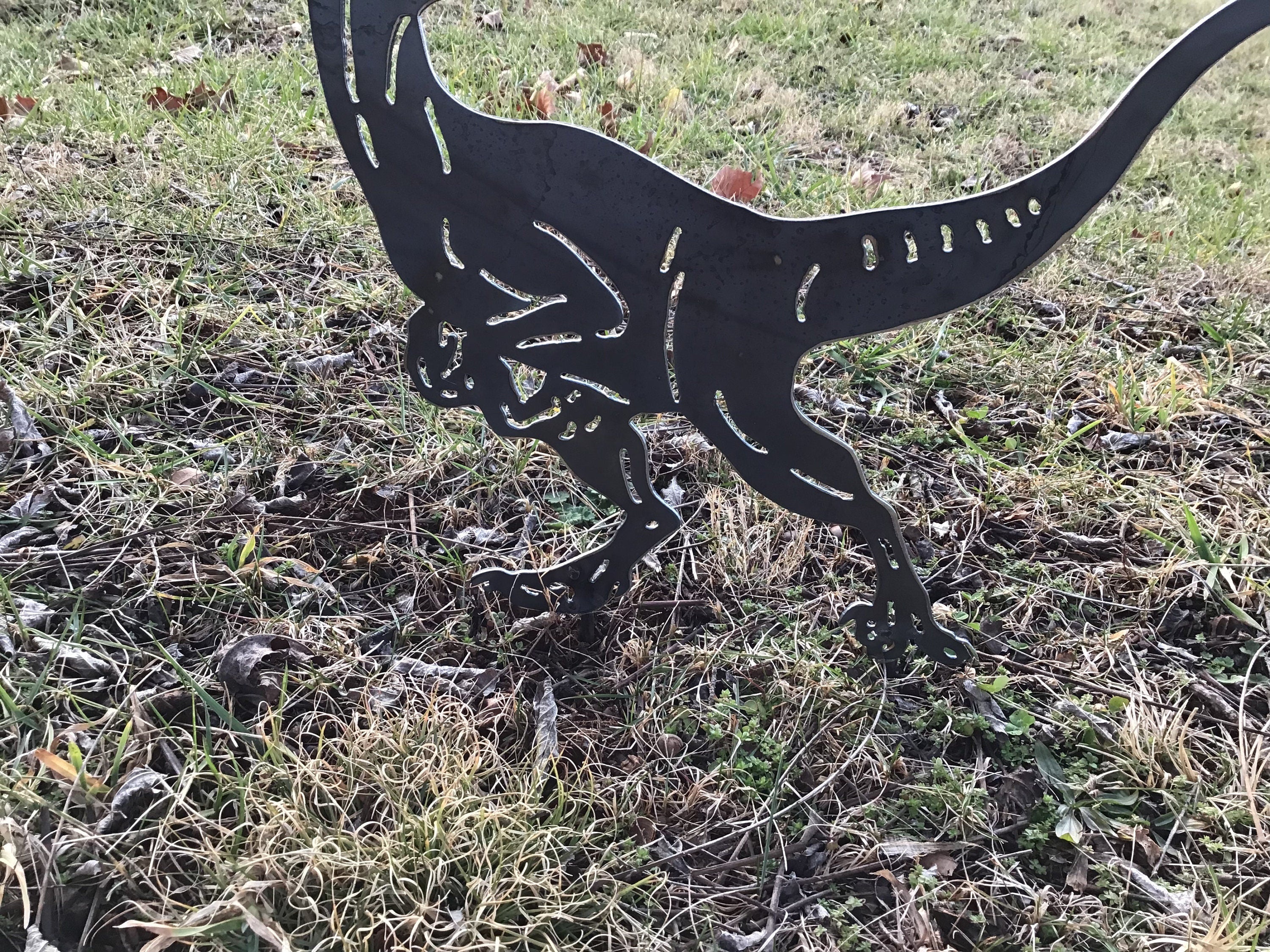 Jurassic Park Velociraptor Raptor Garden Stake Garden Accessory Dinosaurs Dinosaur Yard Art