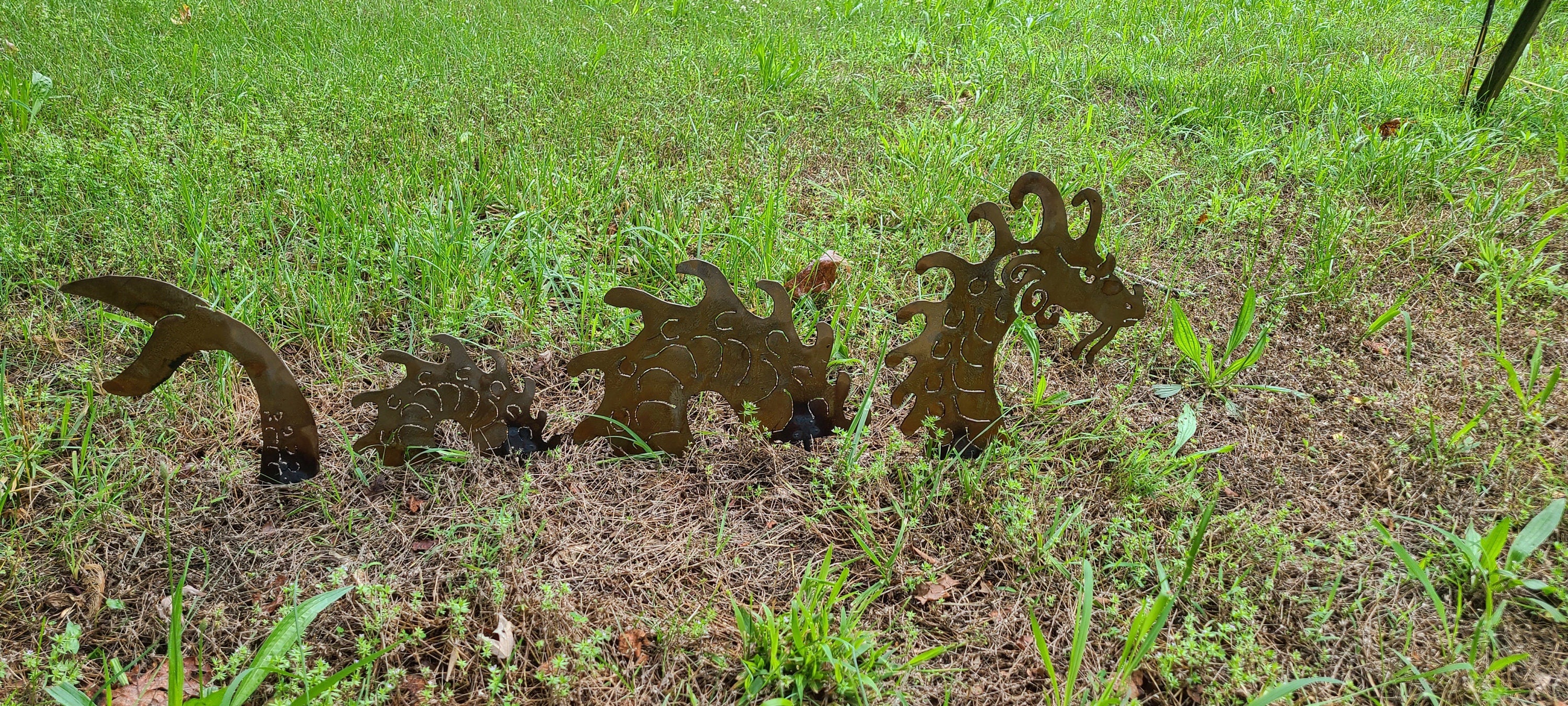 Sea Serpent Garden Stakes Dragon Garden Stake Sea Monster Yard Art Garden Decor Metal Art Dragon