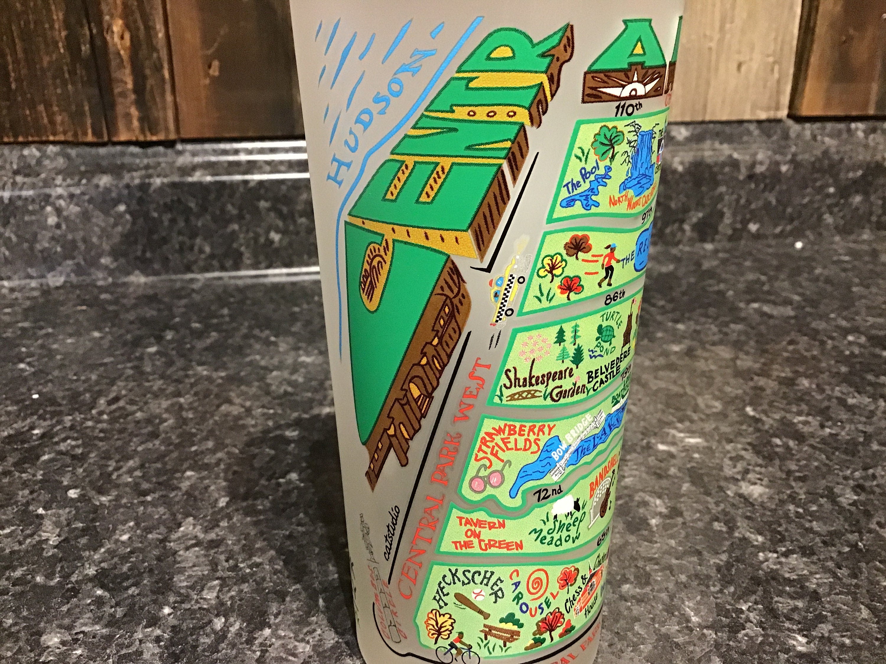 Catstudio Central Park New York Drinking Glass Barware Glassware New York Gifts